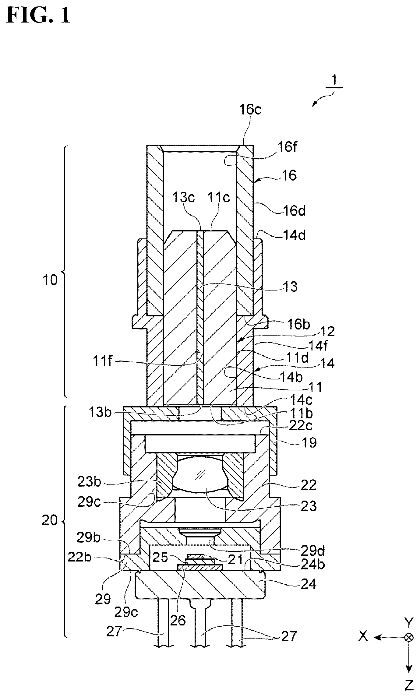 Patent US12099244 — Method of manufacturing light receiving module — Figure 1