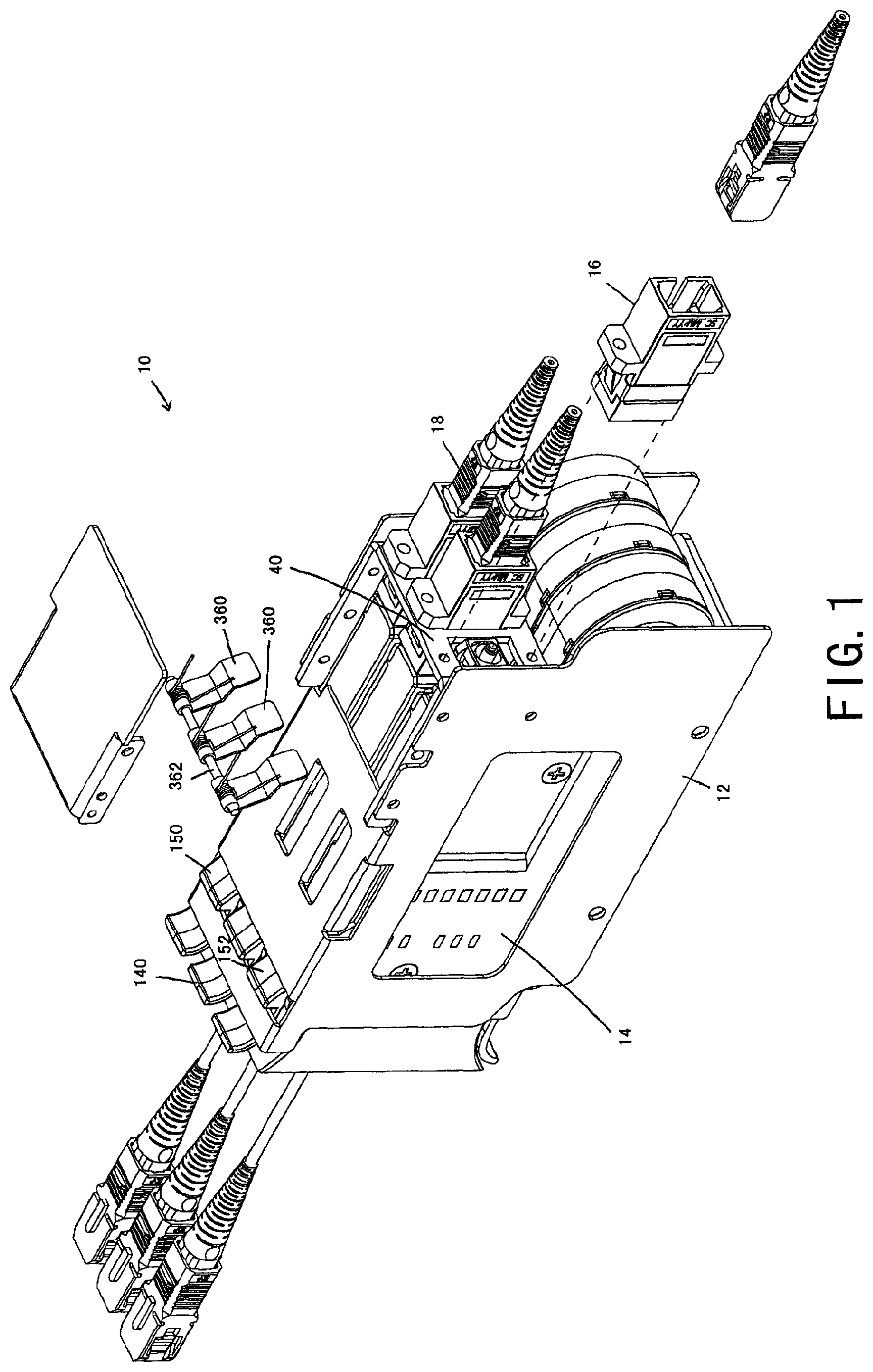 Patent US12099247 — Fiber optic module and chassis — Figure 1