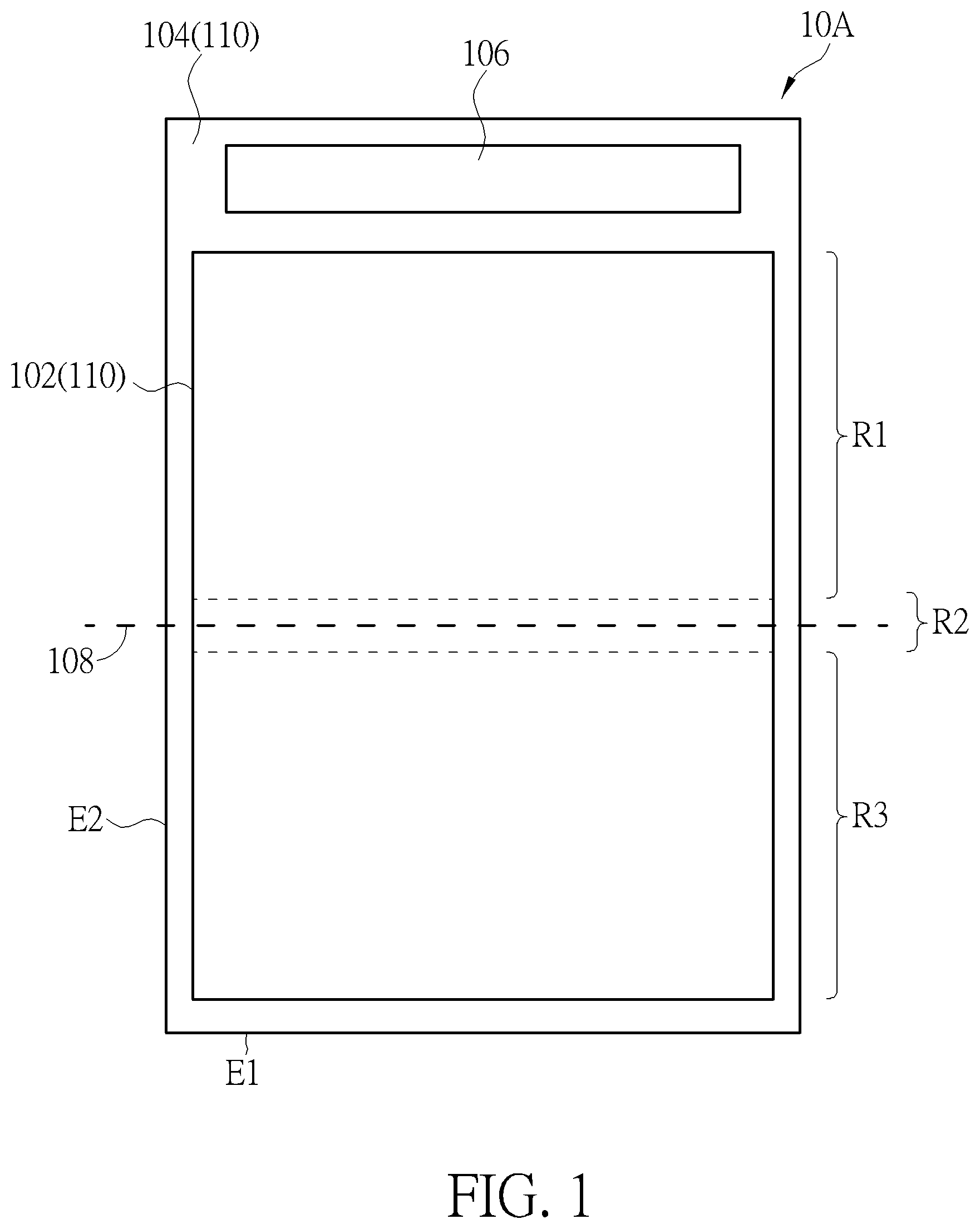 Patent US12099272 Figure 1 – Foldable touch display device having an insulating layer with different thicknesses