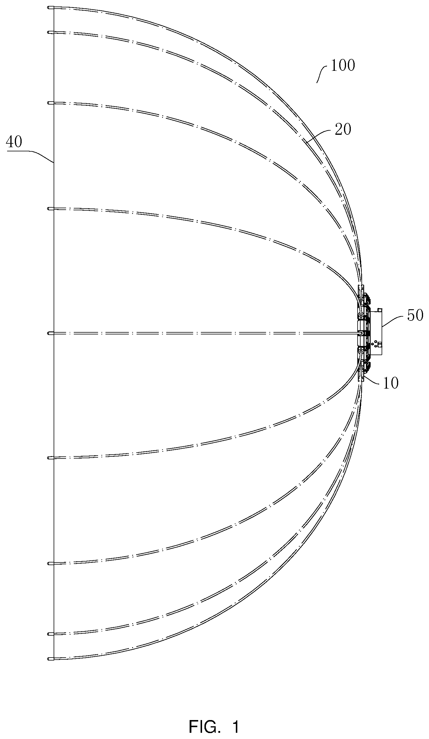 Patent US12099284 — Foldable light reflective device for photoflood lamp — Figure 1