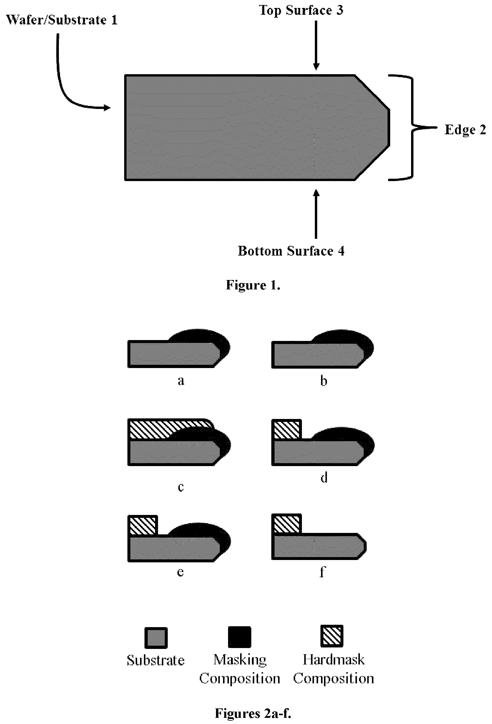 Patent US12099305 — Rinse and method of use thereof for removing edge protection layers and residual metal hardmask components — Figure 1