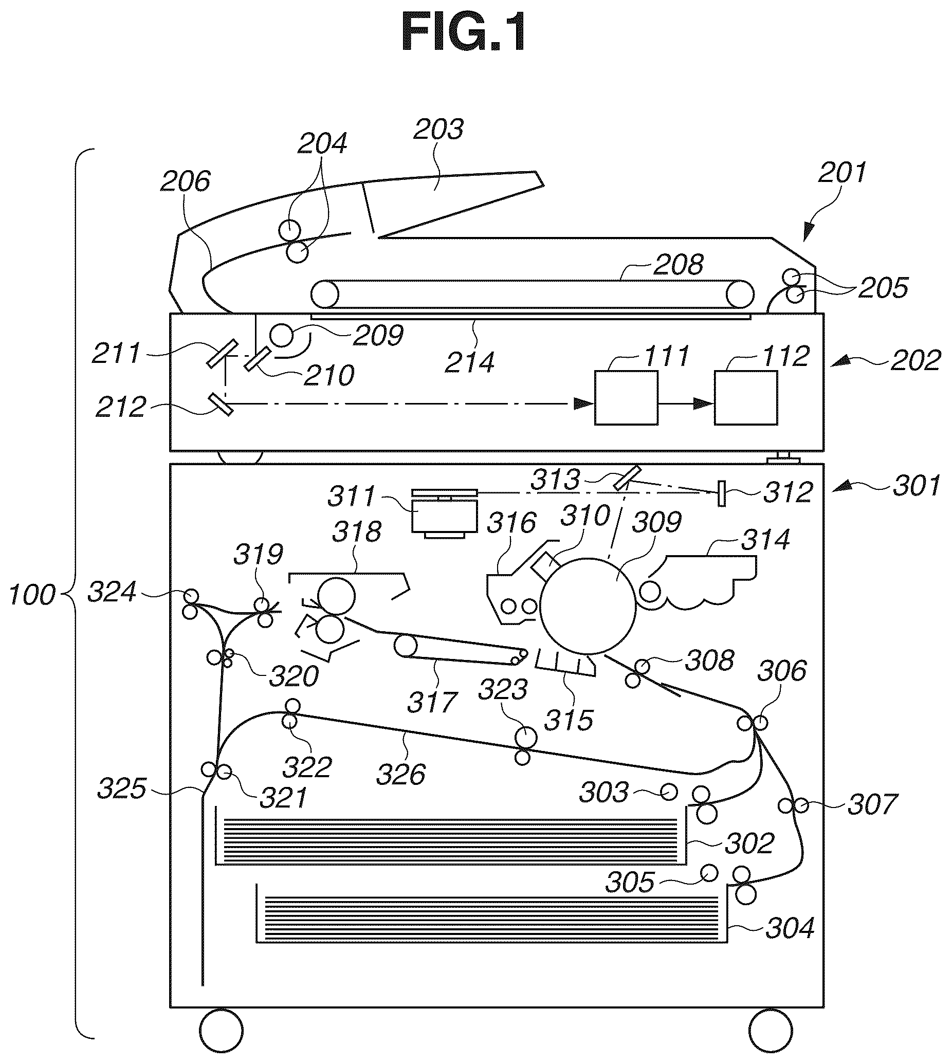 Patent US12099322 — Power supply apparatus for performing wireless communication between first circuit and second circuit insulated from first circuit, and image forming apparatus including power supply apparatus — Figure 1