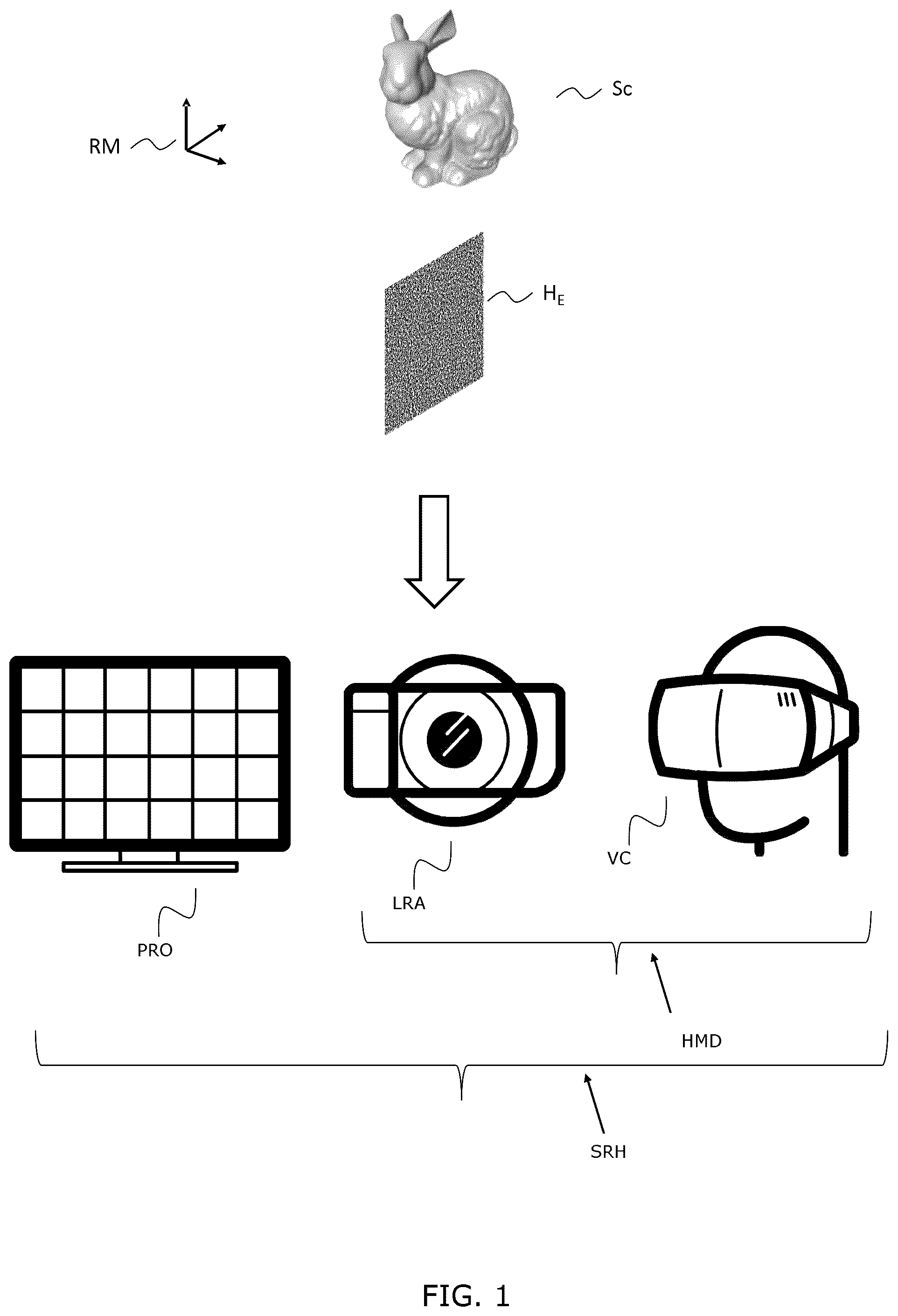 Patent US12099329 — Method for processing a hologram, and associated device, holographic display system and computer program — Figure 1