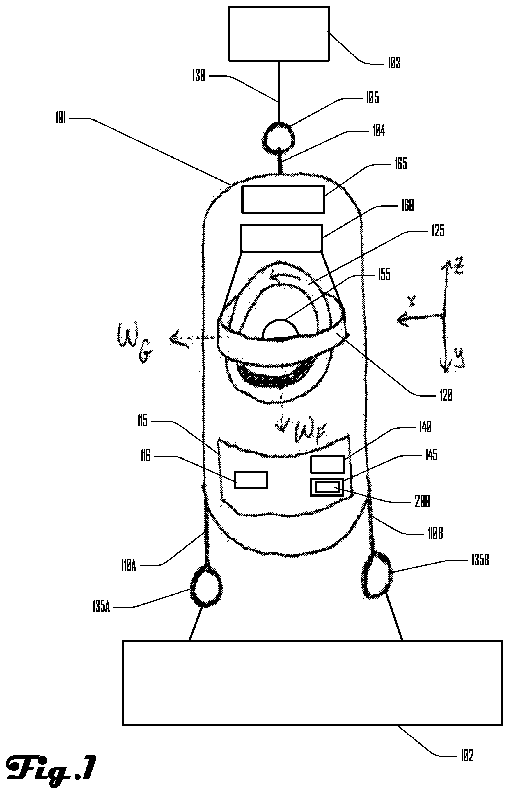 Patent US12099337 — Control moment gyroscope hoist stabilization system, method, and apparatus — Figure 1