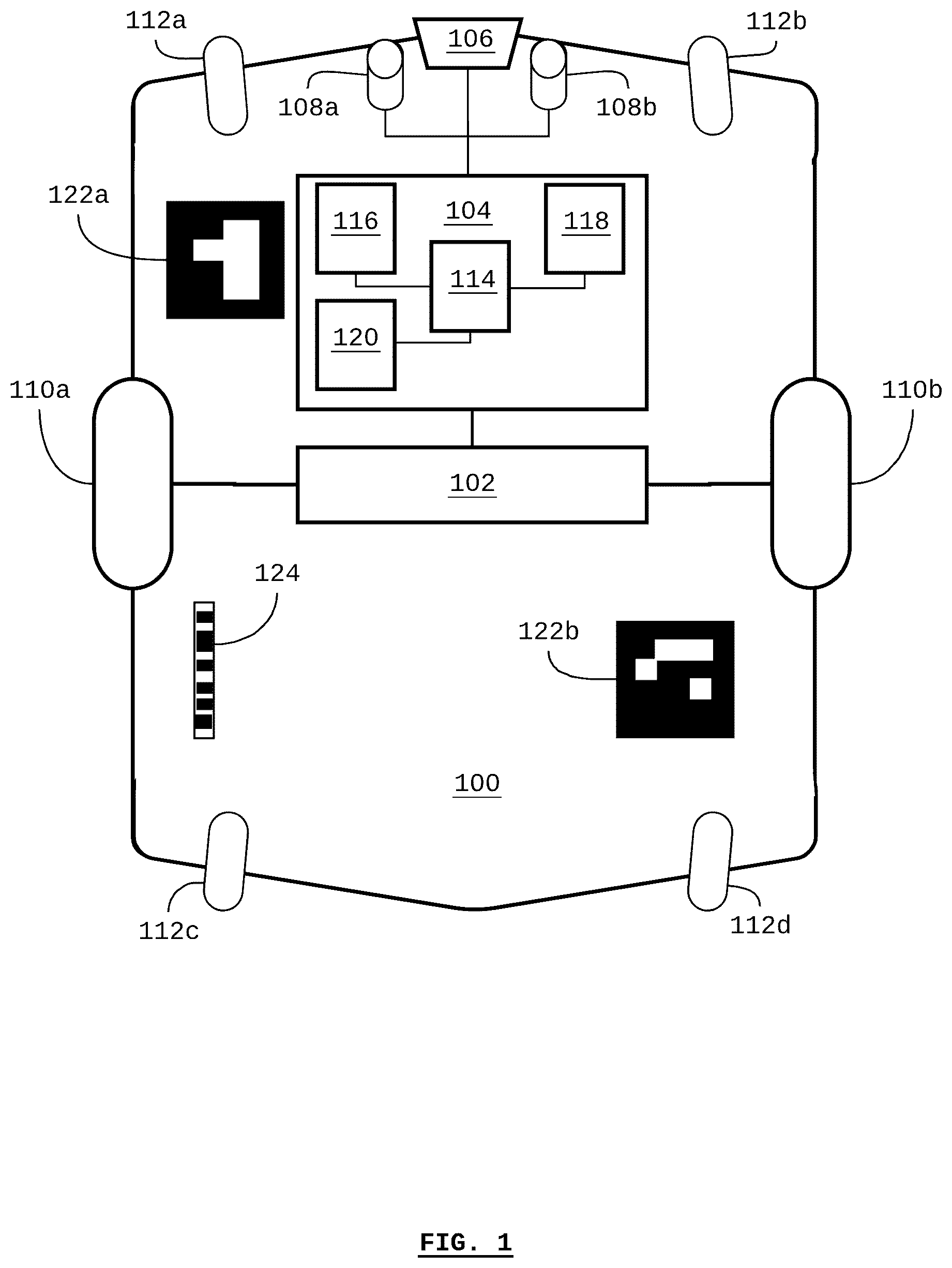 Patent US12099354 — Systems and methods for monitoring a self-driving vehicle — Figure 1