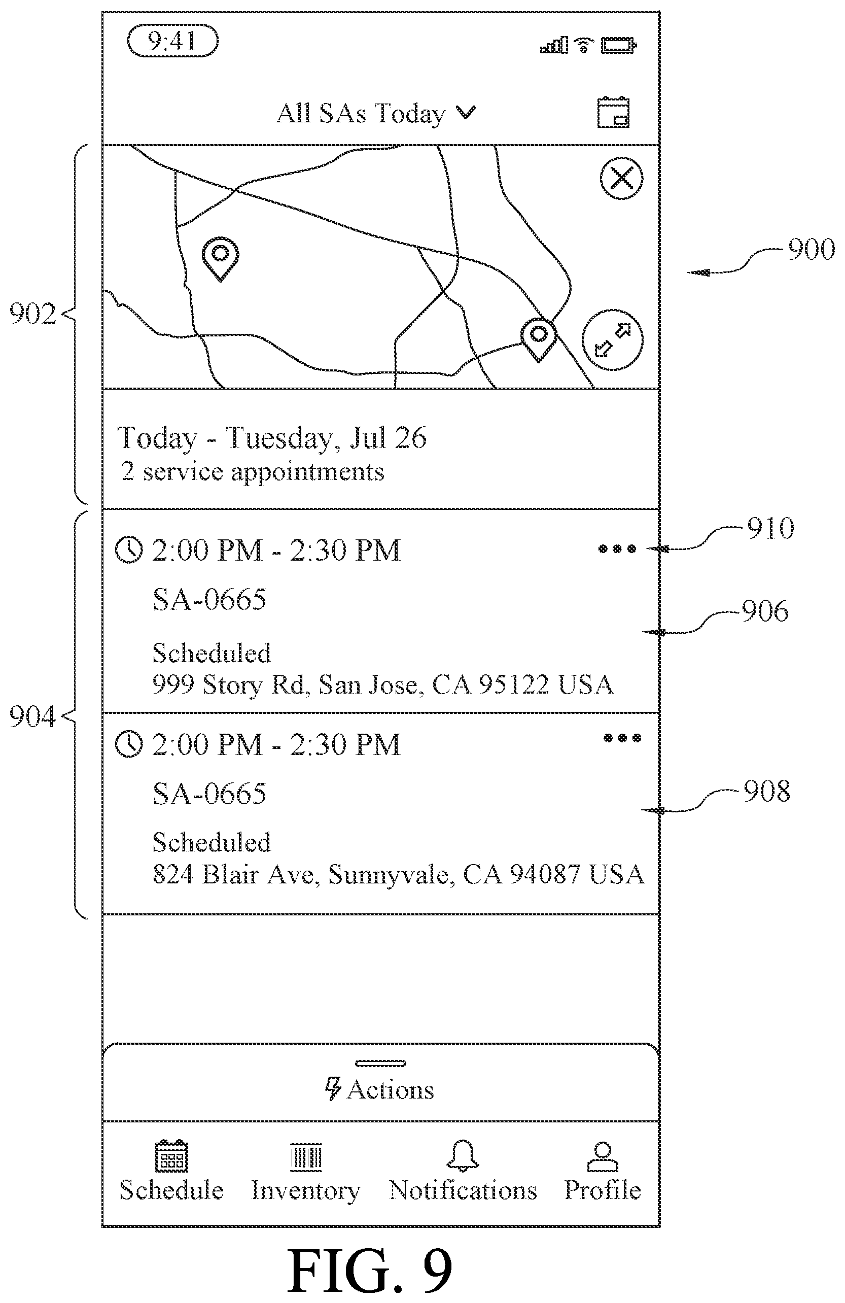 Patent US12099491 Figure 9 – Database systems and methods for client-side initiation of server-side actions