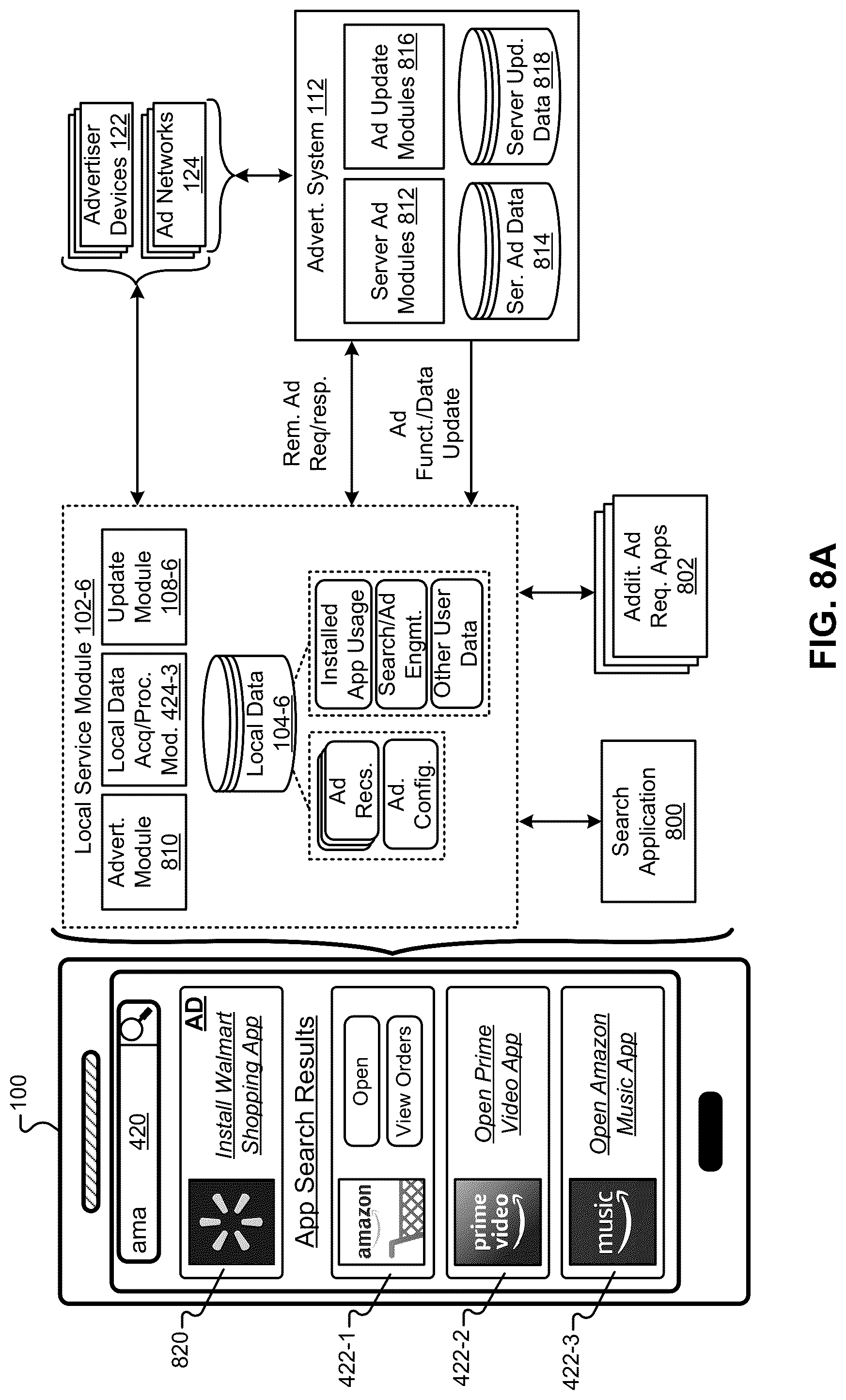 Patent US12099563 Figure 8 – On-device functionality using remote system updates