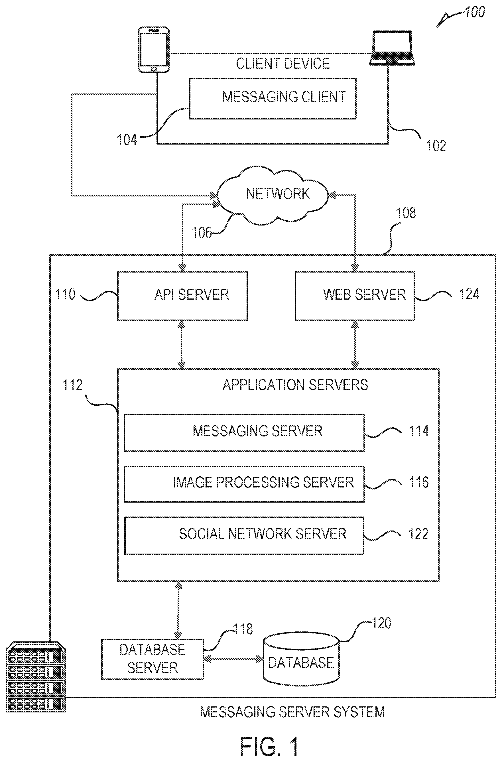 Patent US12099702 — Messaging system for resurfacing content items — Figure 1