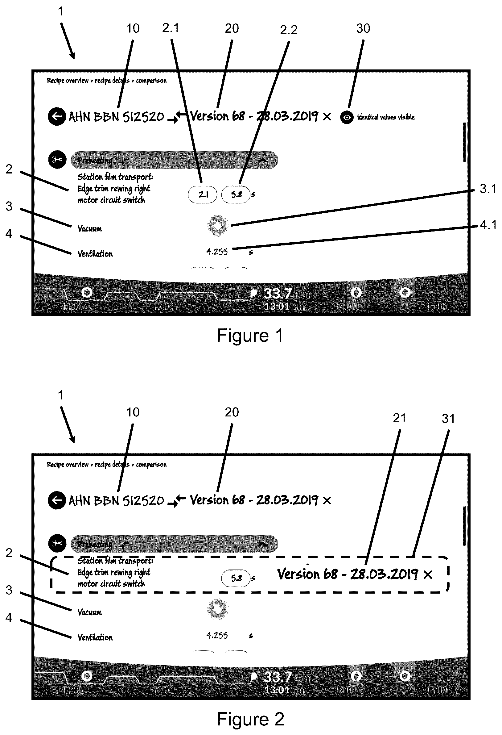 Patent US12099716 — Method and display device for presenting parameters of a food machine, and food machine — Figure 1