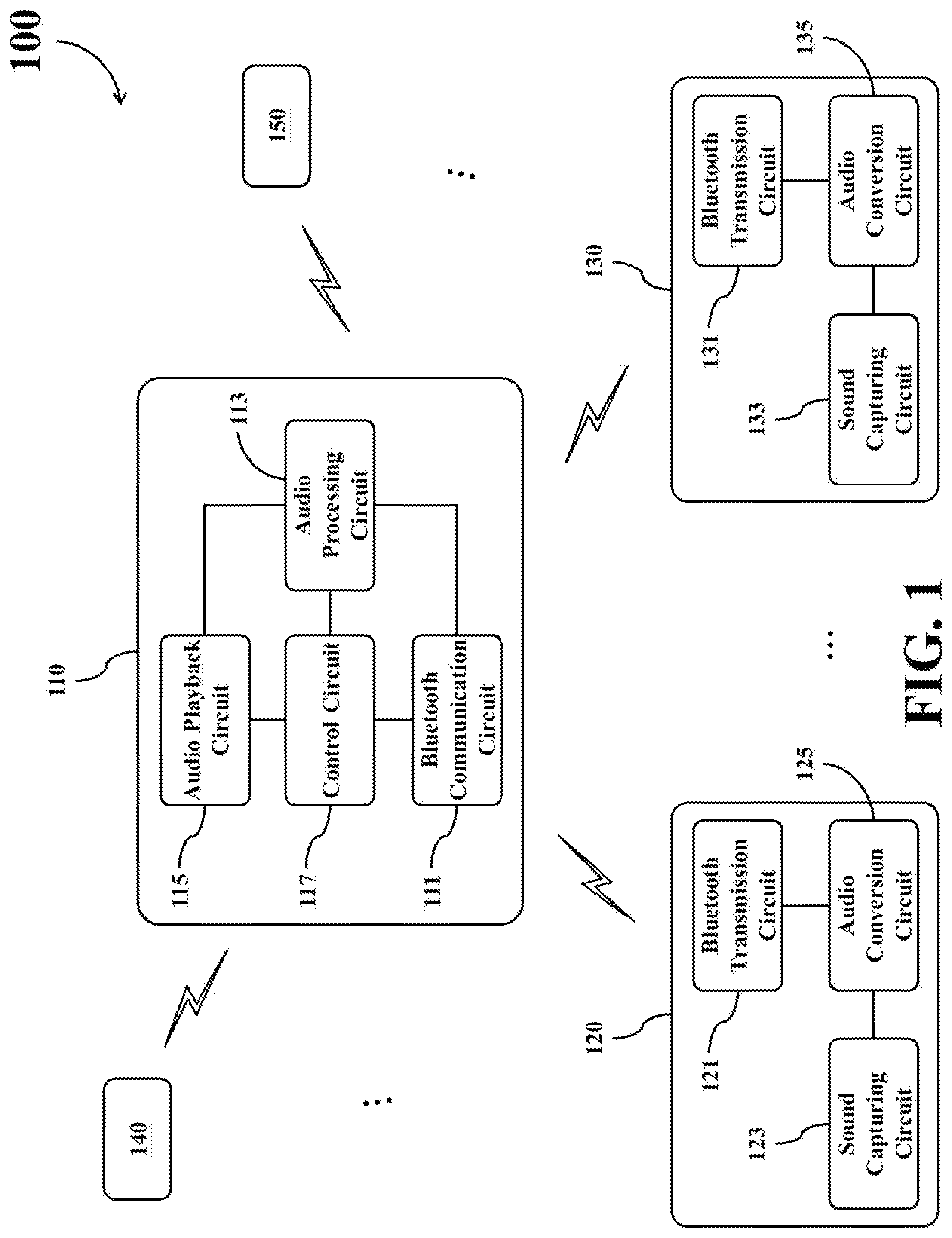 Patent US12099777 Figure 1 – Audio playback device capable of cooperating with plural audio generating devices without conducting bluetooth pairing procedure and related bluetooth audio system