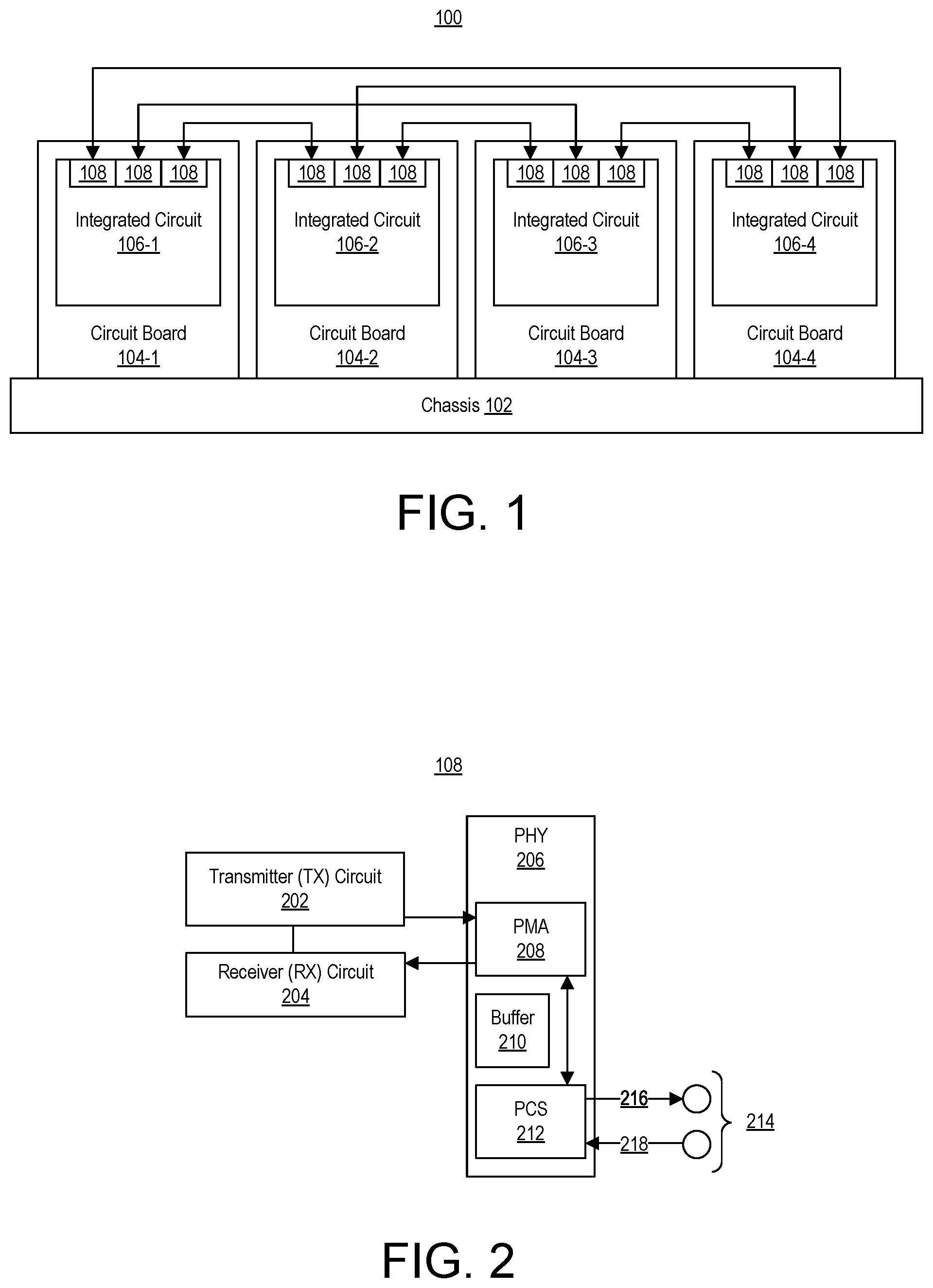 Patent US12099790 — High-speed communication between integrated circuits of an emulation system — Figure 1
