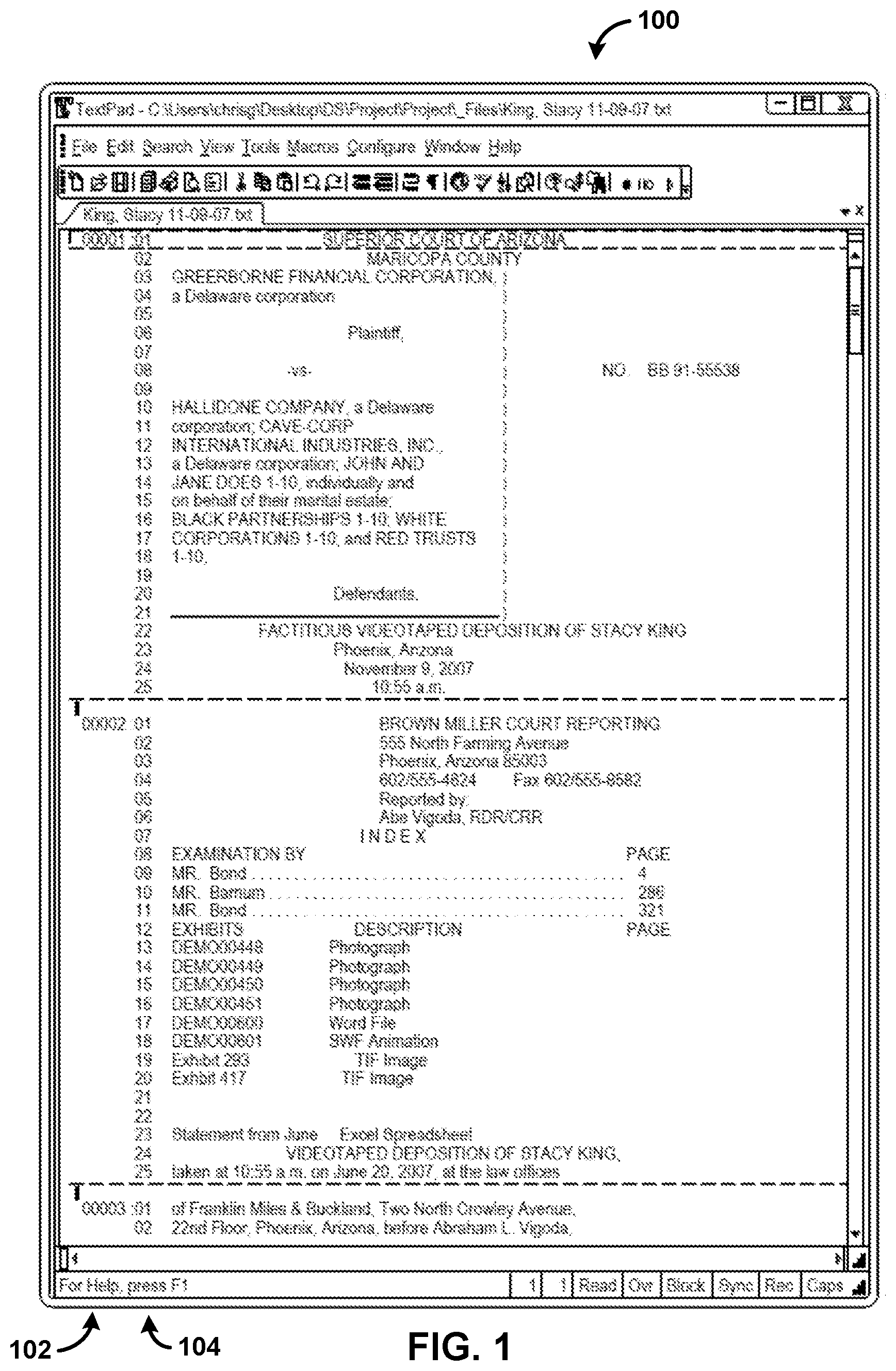 Patent US12099800 — Automated processing of transcripts, transcript designations,and/or video clip load files — Figure 1