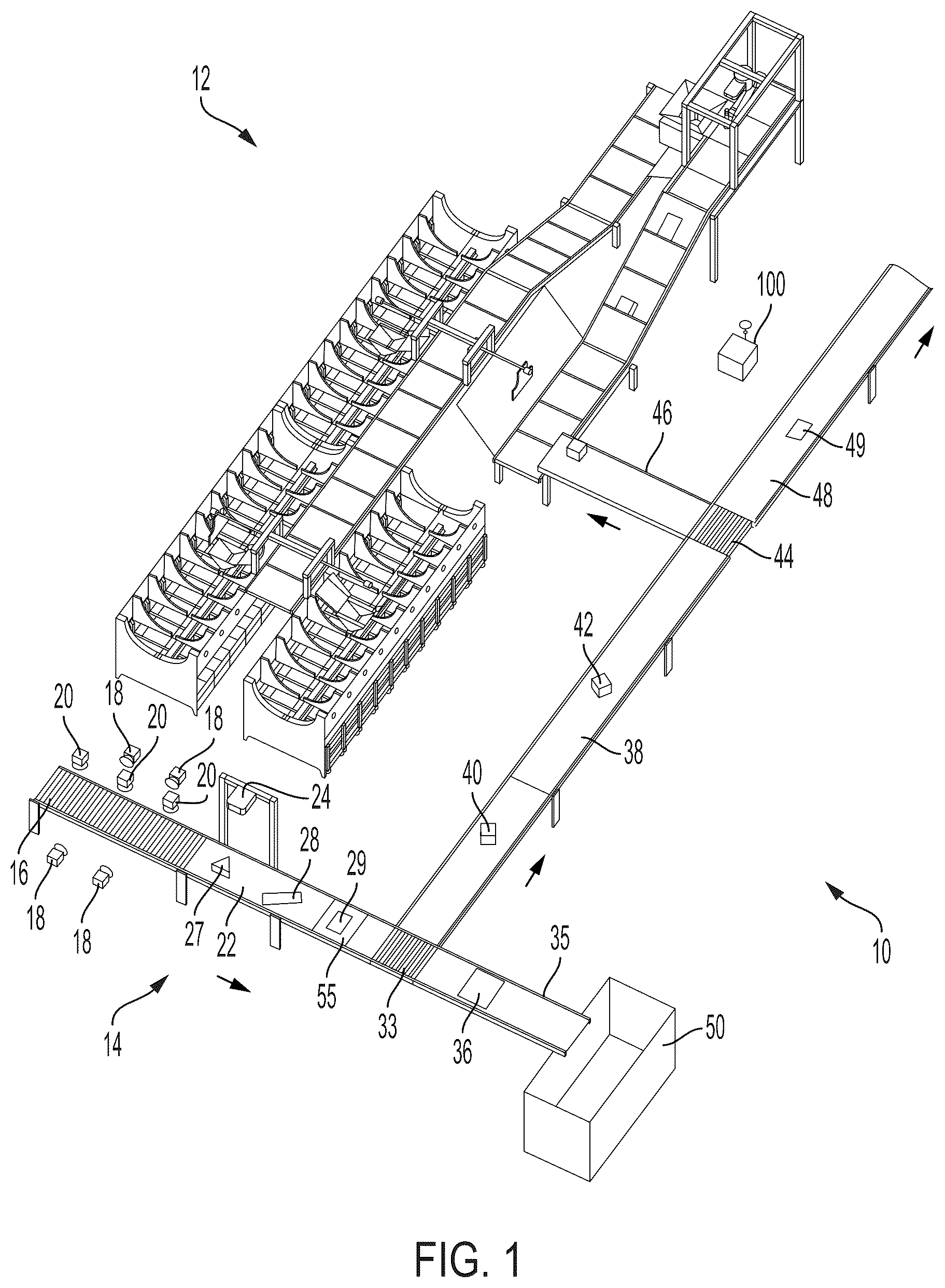 Patent US12099895 Figure 1 – Systems and methods for limiting induction of objects to one or more object processing systems