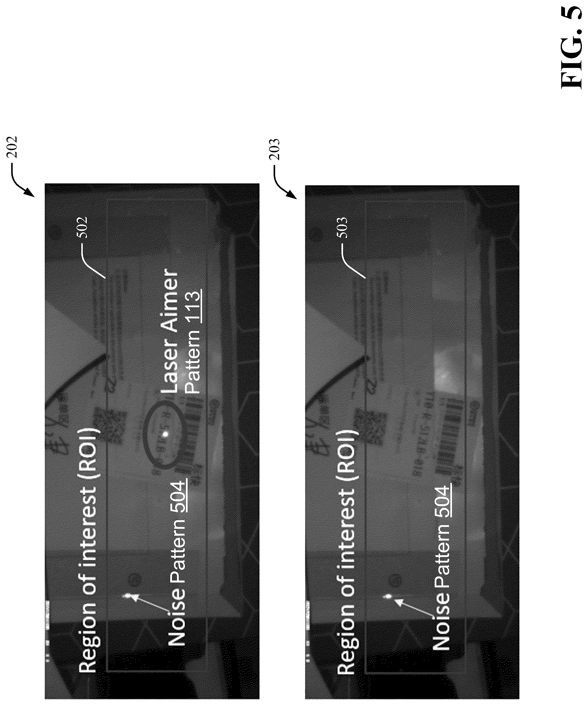 Patent US12099897 Figure 5 – Image processing for scanning devices based on laser aimer position