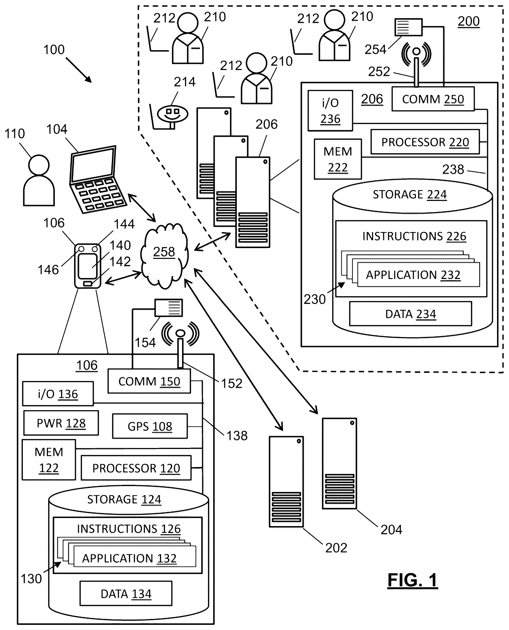 Patent US12100019 — System for forming a connection between a user computing device and a server computer — Figure 1