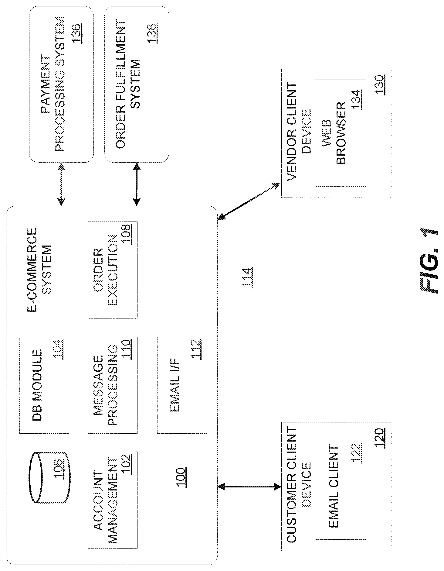 Patent US12100021 — Email-based transactions for e-commerce — Figure 1