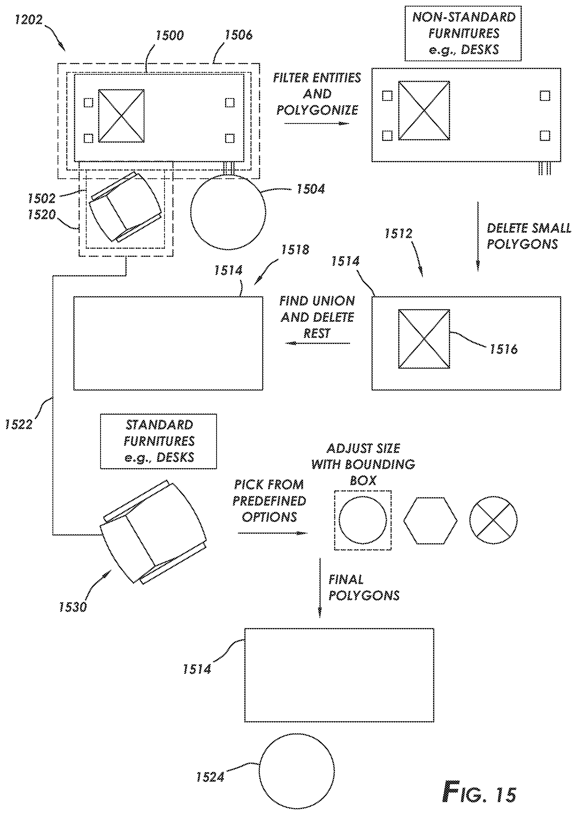 Patent US12100083 Figure 18 – Systems and methods for automating conversion of drawings to indoor maps and plans