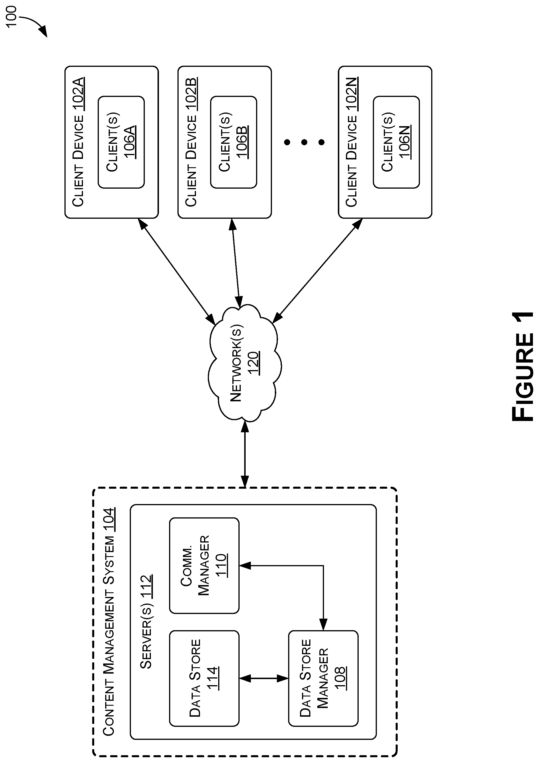 Patent US12100112 — Cloud-centric platform for collaboration and connectivity on 3D virtual environments — Figure 1
