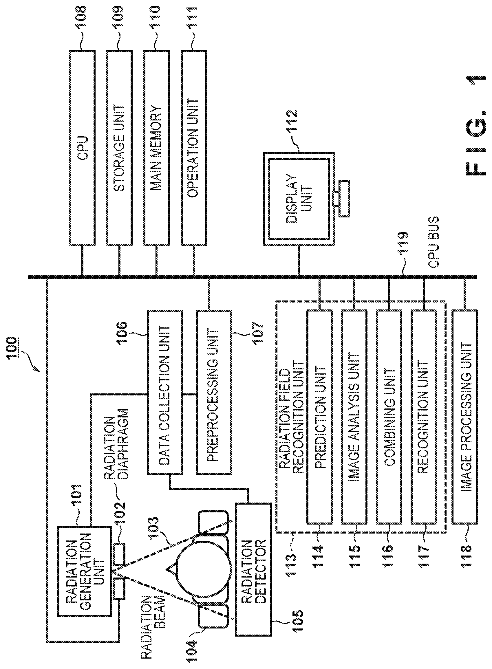 Patent US12100139 — Image processing apparatus, image processing method, and computer-readable storage medium for determining a radiation field of radiation from a radiation image — Figure 1