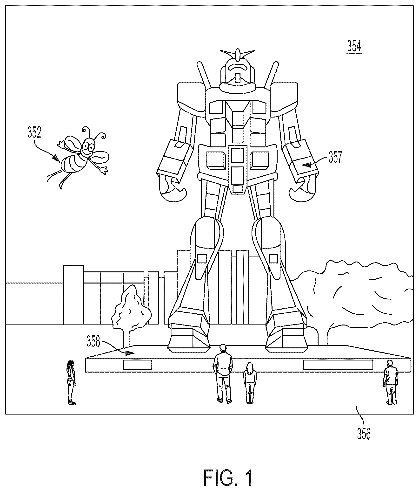 Patent US12100181 — Computationally efficient method for computing a composite representation of a 3D environment — Figure 1