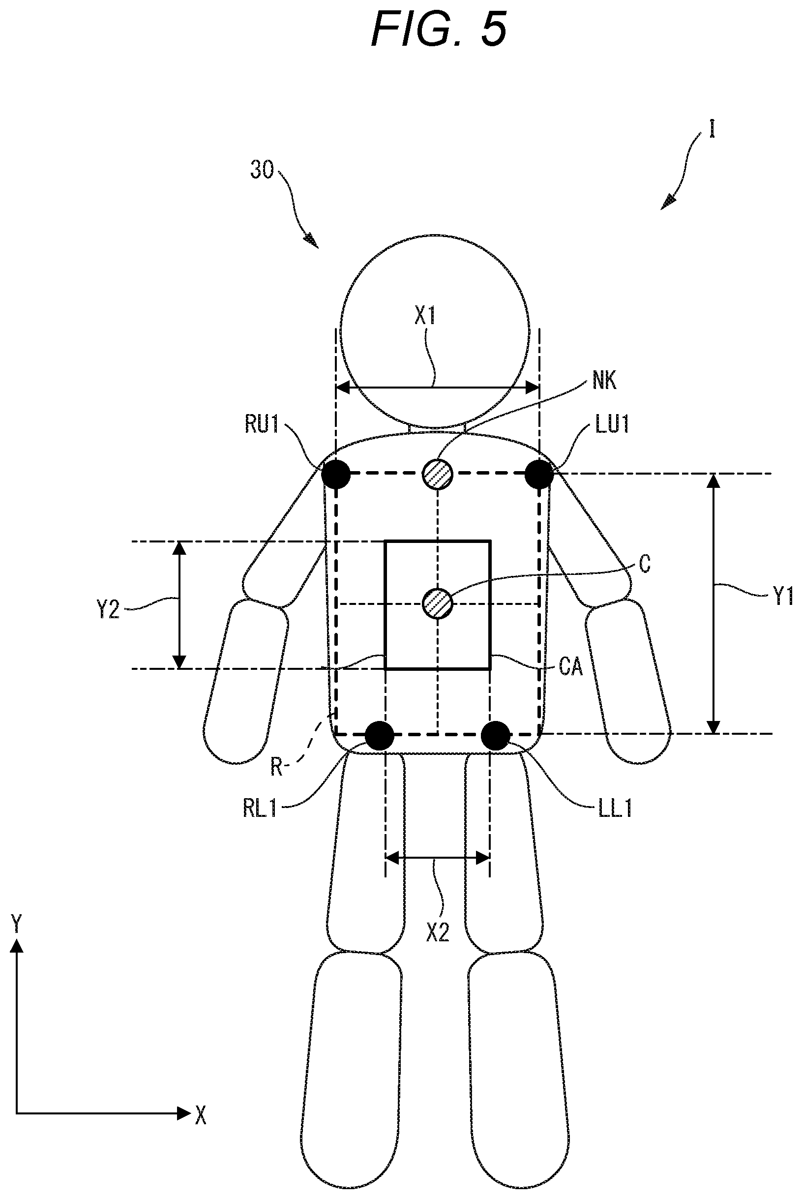 Patent US12100237 Figure 5 – Image processing device, and non-transitory computer-readable medium for improvement of accurace of a subject captured in an image acquired by an imaging device, and skeleton model estimation based on hidden body part estimation
