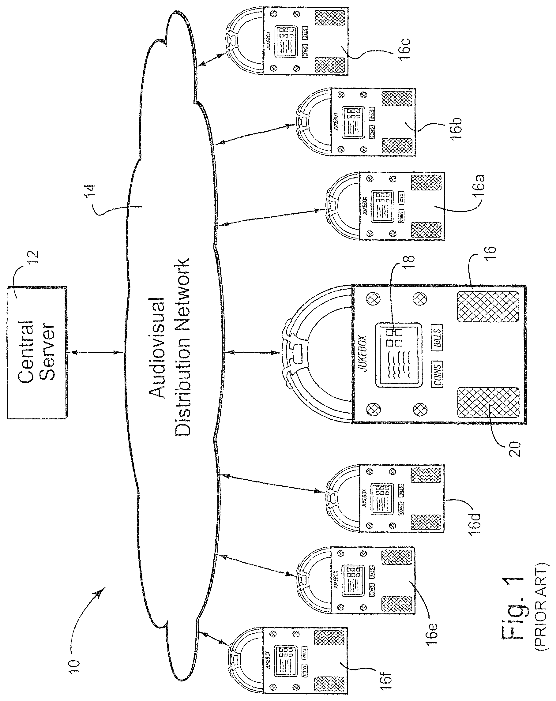 Patent US12100258 — Digital downloading jukebox with enhanced communication features — Figure 1