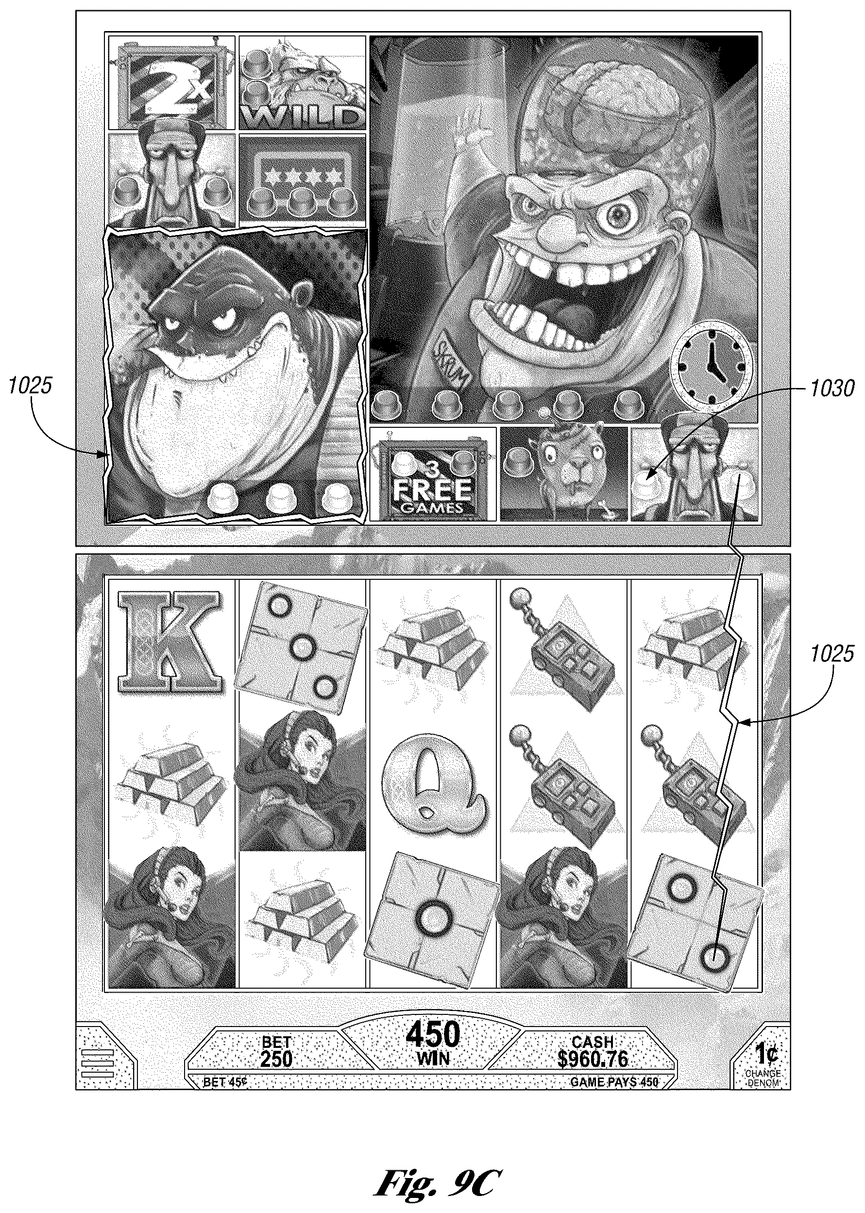 Patent US12100268 Figure 11 – Systems and methods for using volatility stabilizing sub-event triggers for a primary game and/or secondary game of chance including randomized independent expanding reels with dynamically changing graphical elements