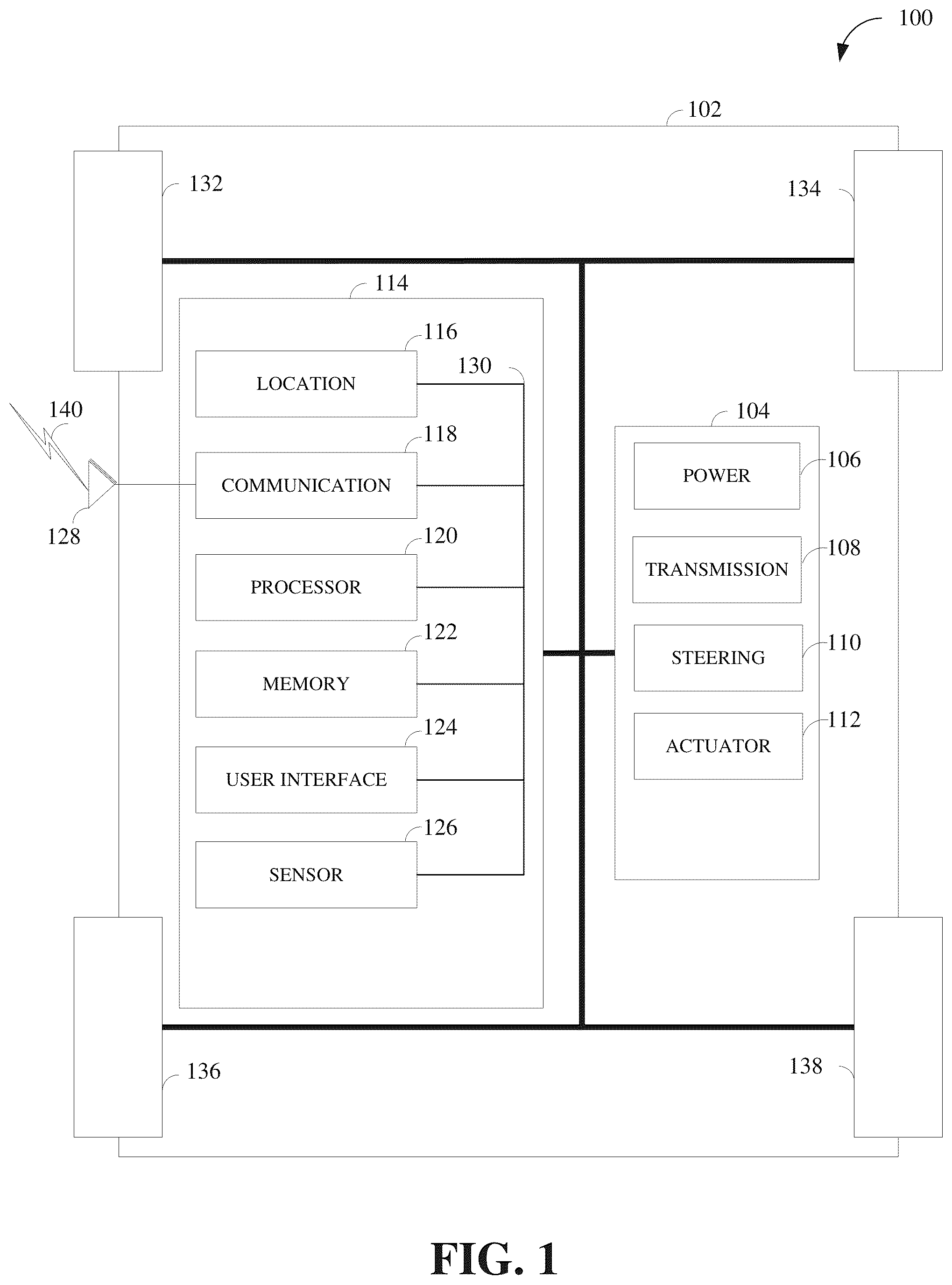 Patent US12100300 — System and method for intersection collision avoidance — Figure 1