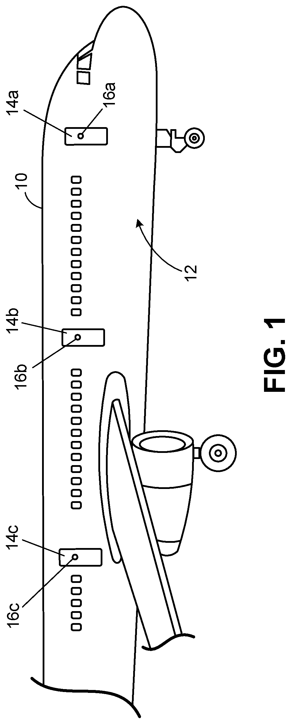Patent US12100307 — Aircraft door camera system for wing monitoring — Figure 1