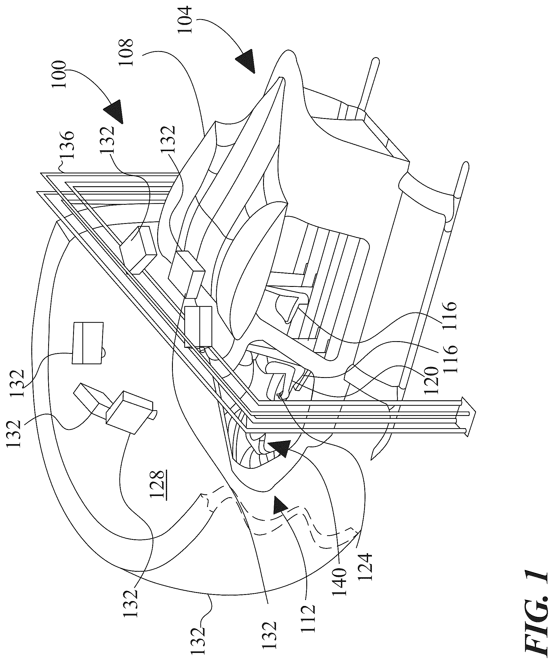 Patent US12100318 — Systems and methods for simulating an electrical vertical takeoff and landing (eVTOL) aircraft — Figure 1
