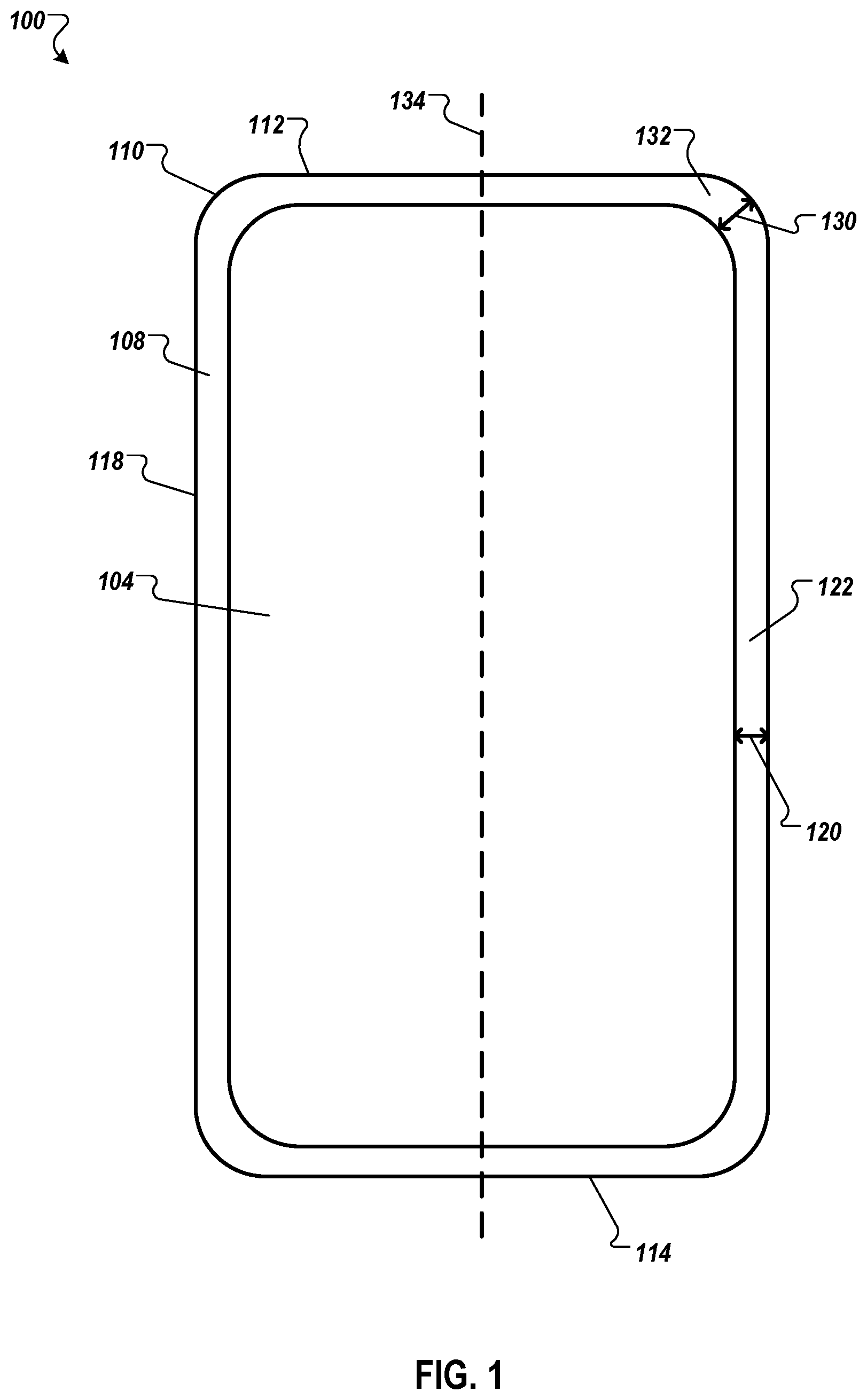 Patent US12100345 Figure 1 – Reducing screen corner bezel size