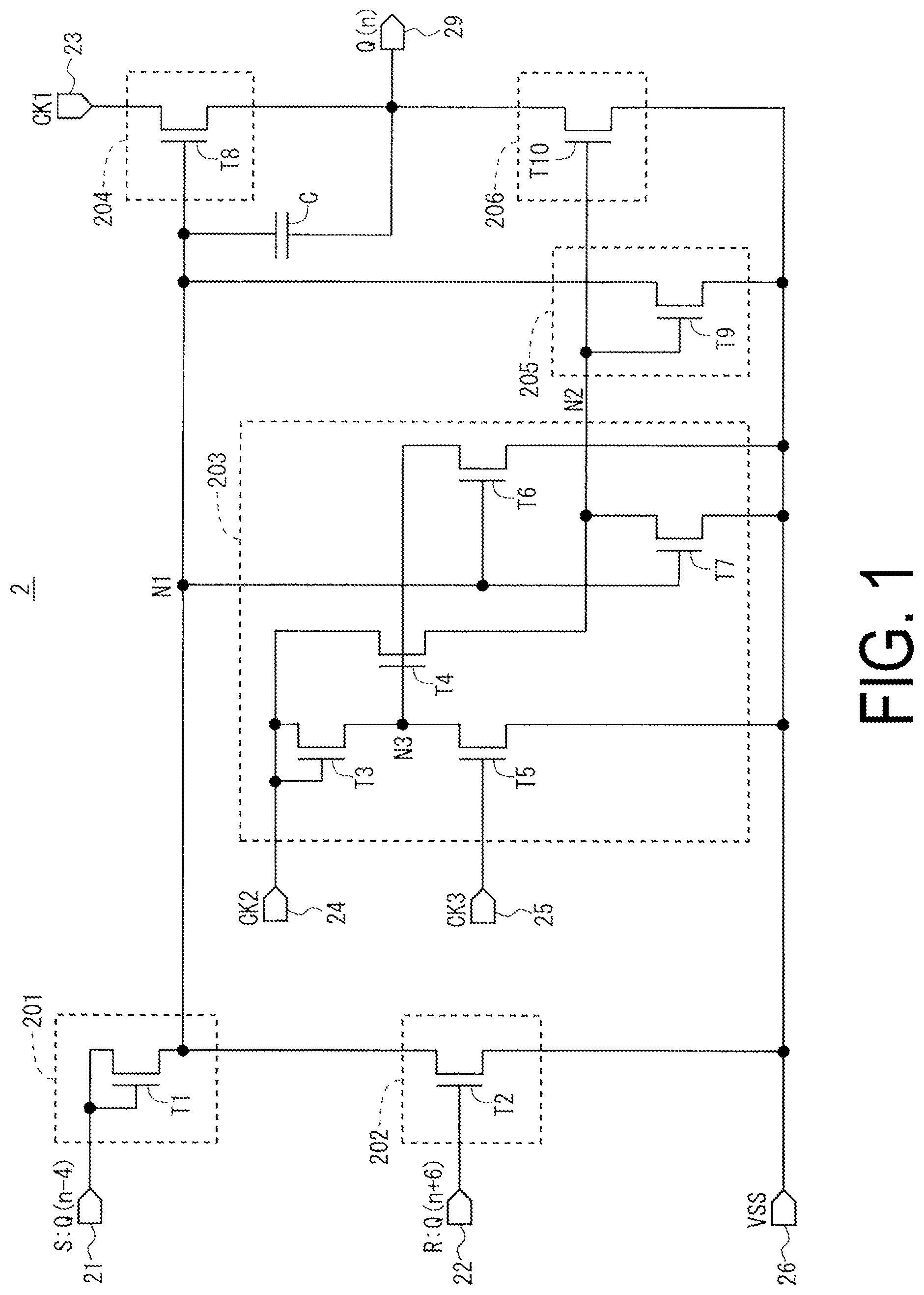 Patent US12100358 — Scanning signal line drive circuit and display device provided with same — Figure 1