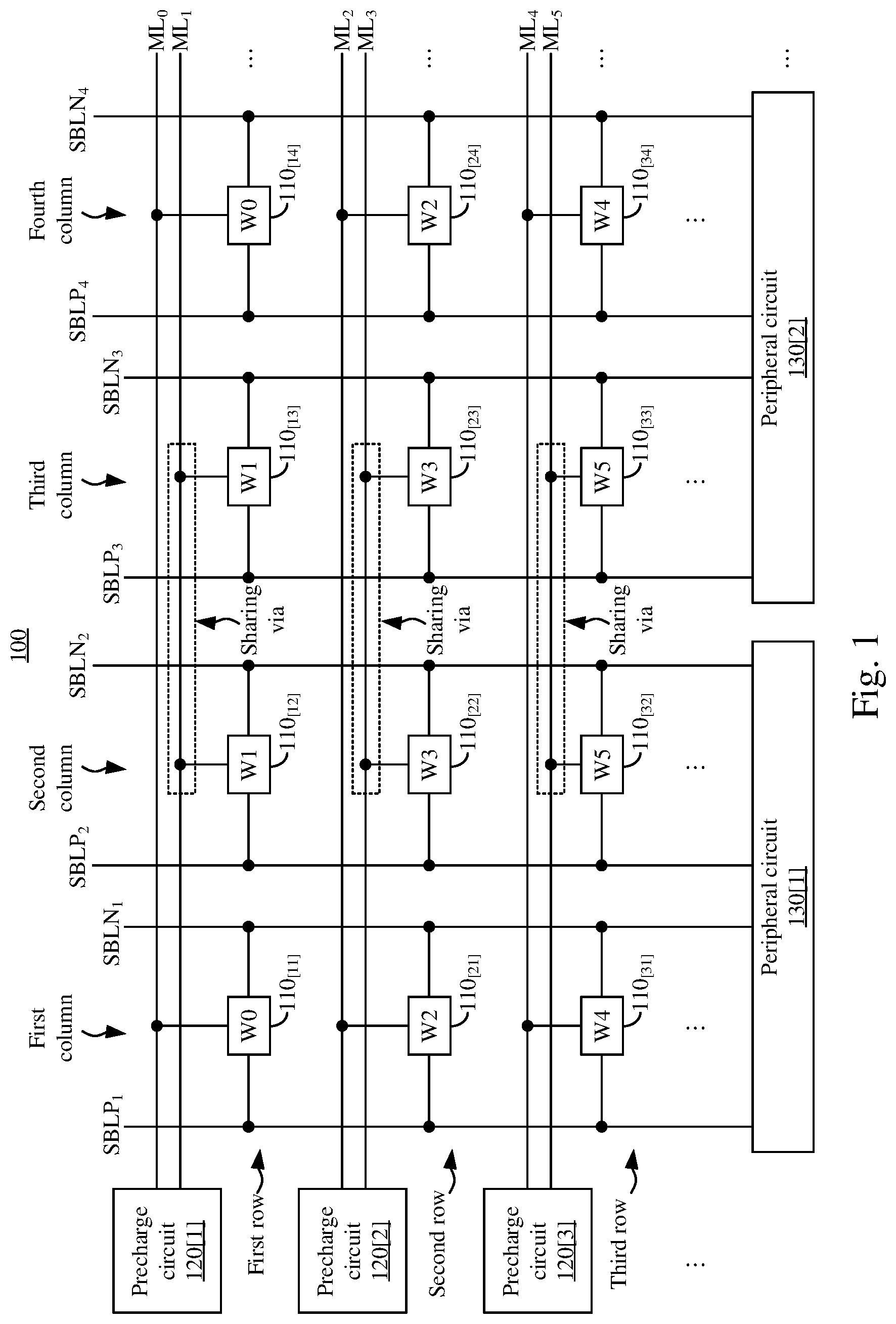 Patent US12100450 Figure 1 – Area efficient content addressable memory device