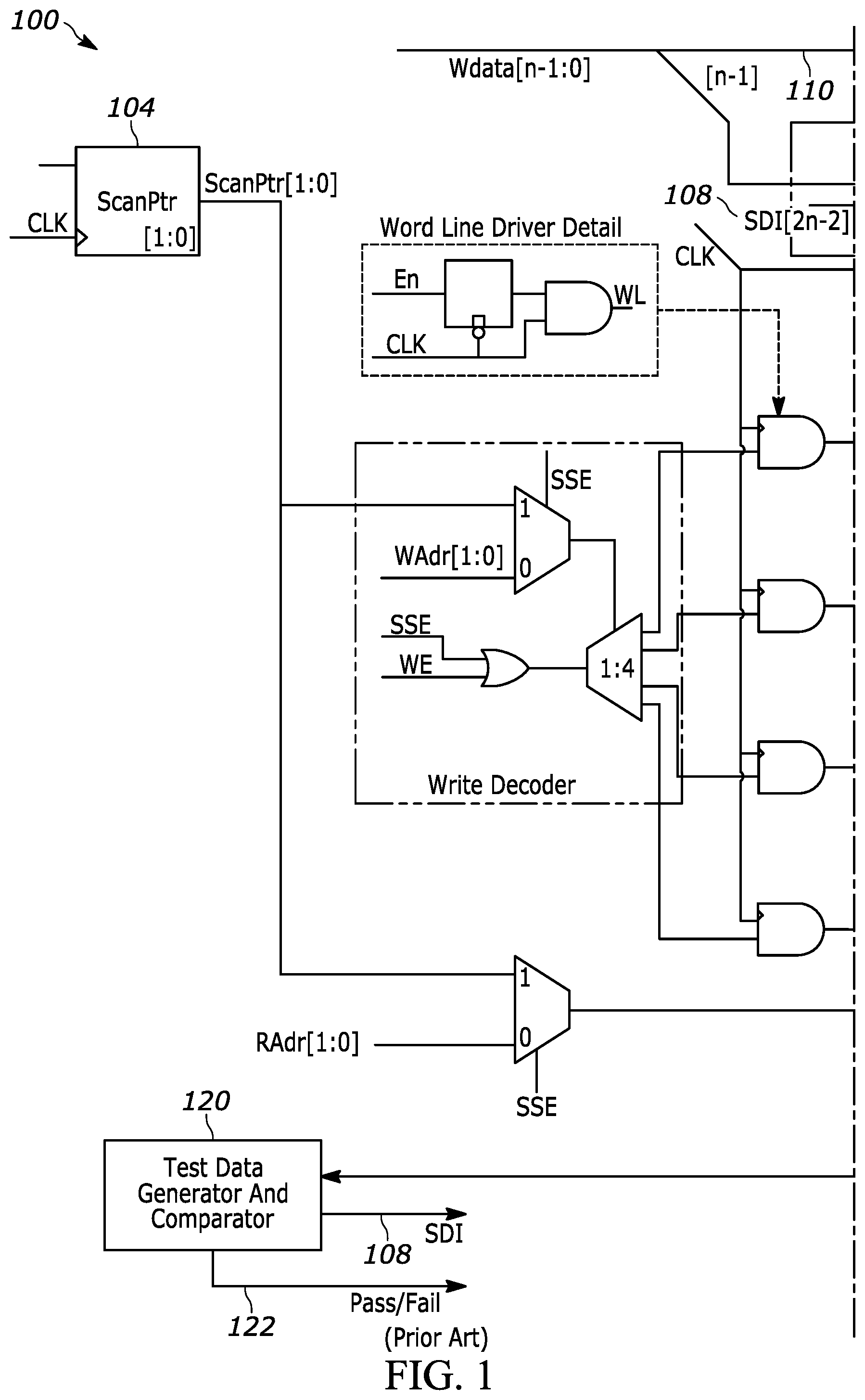 Patent US12100464 — Repairable latch array — Figure 1