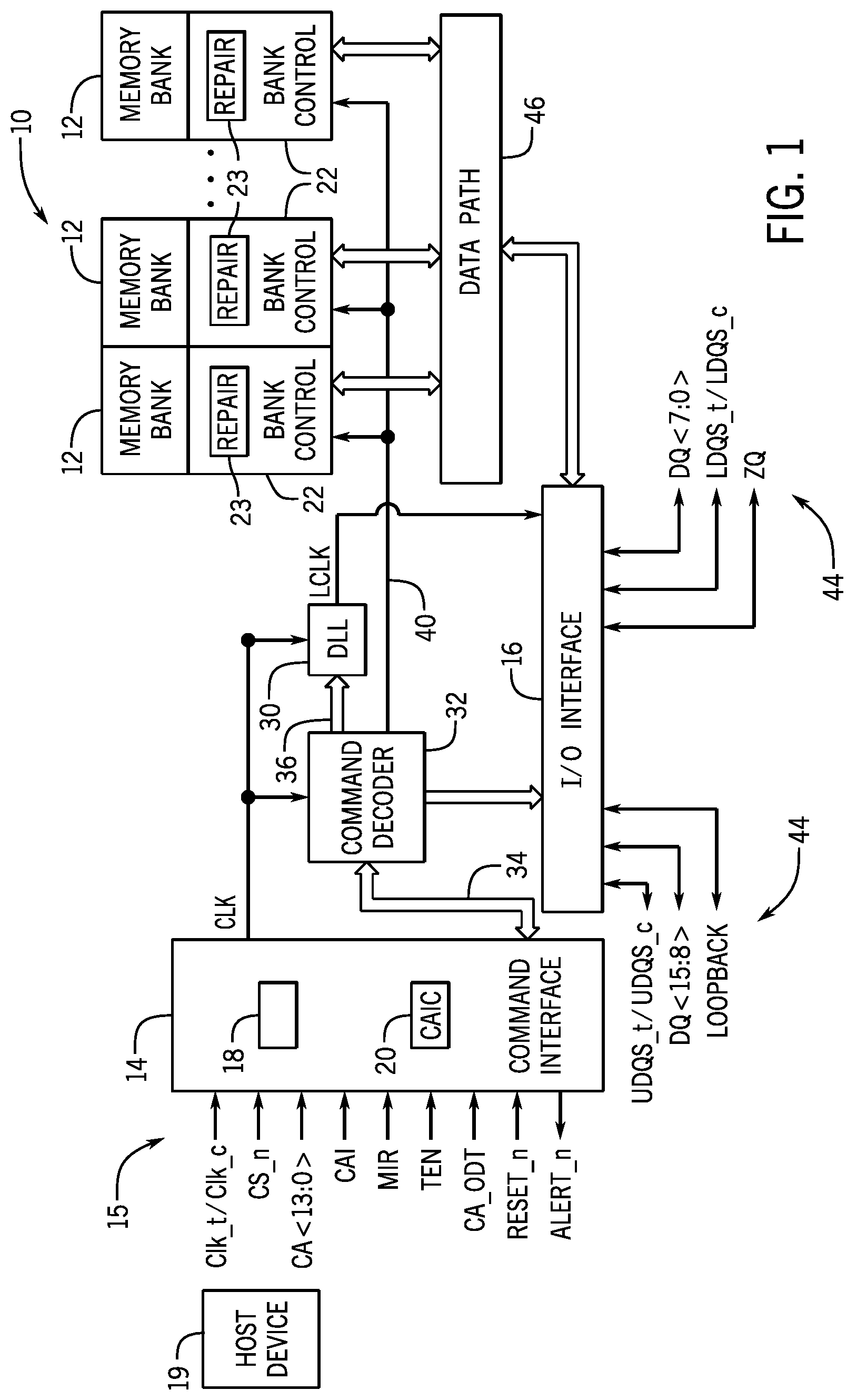 Patent US12100467 — Systems and methods for testing redundant fuse latches in a memory device — Figure 1