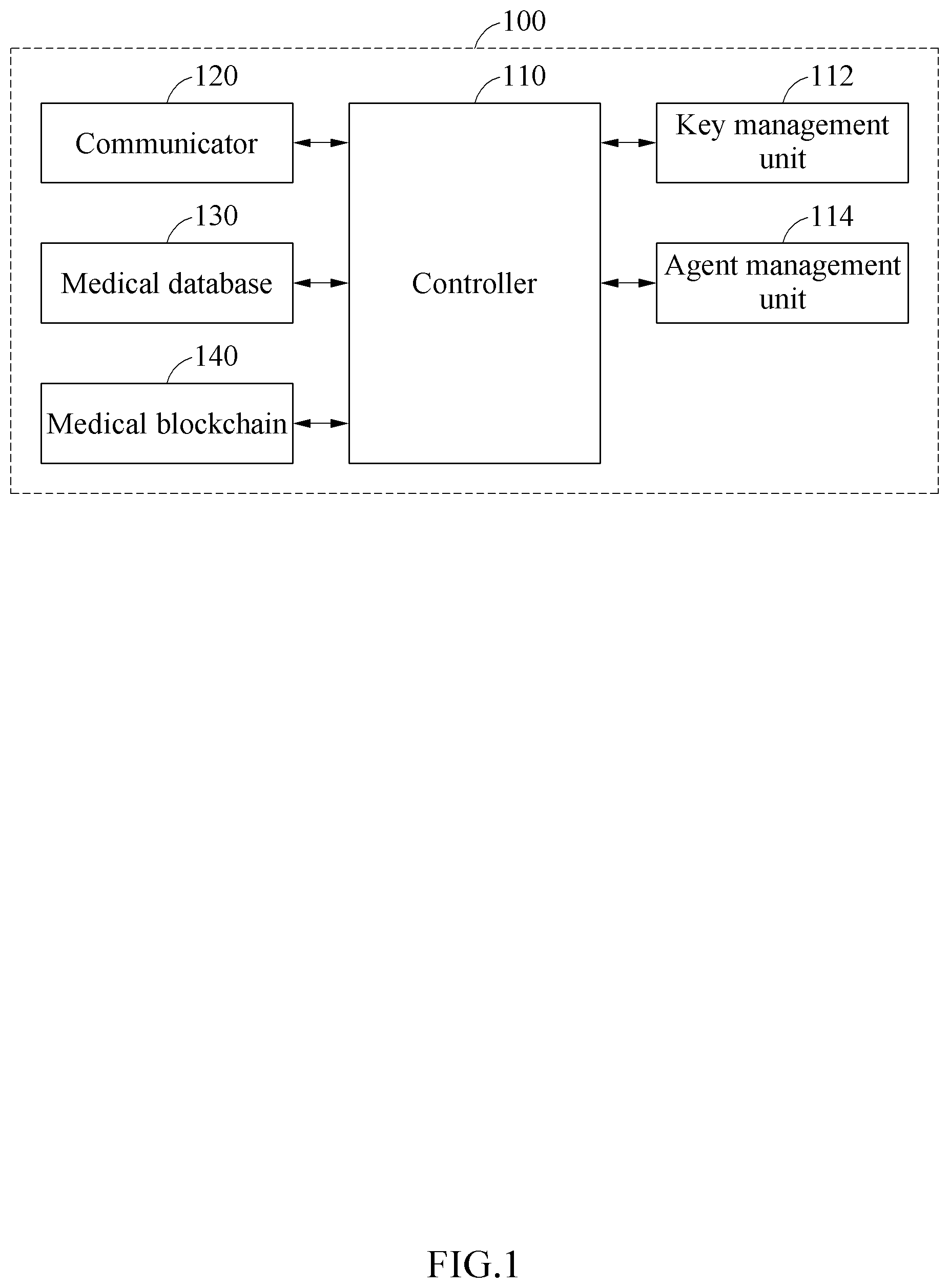 Patent US12100489 — System and method for managing medical information with enhanced personal information protection — Figure 1