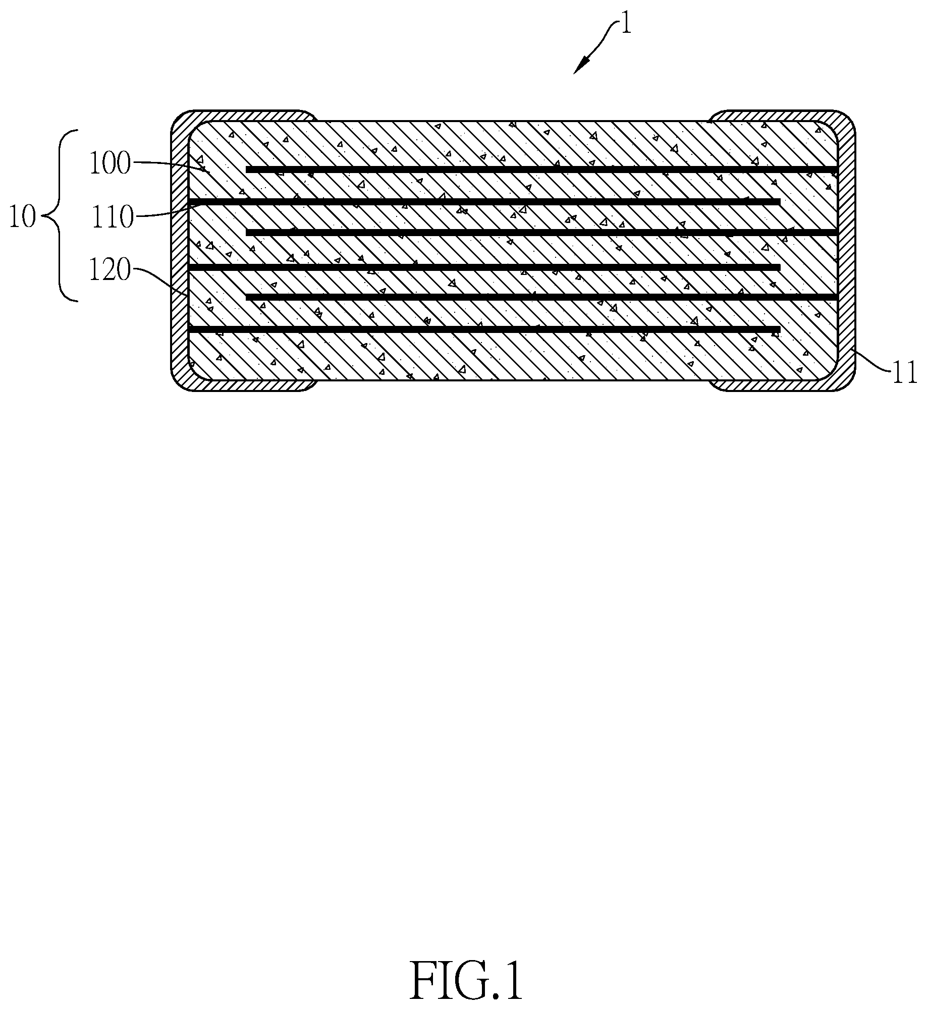 Patent US12100554 — Ceramic composition, ceramic sintered body, capacitor and method for manufacturing the same — Figure 1