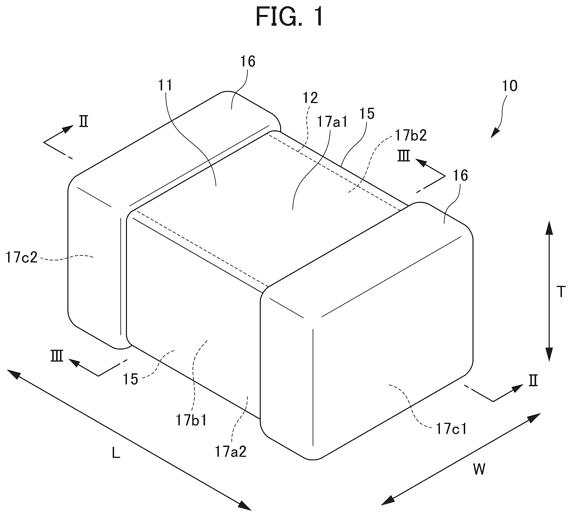 Patent US12100555 — Multilayer ceramic capacitor — Figure 1