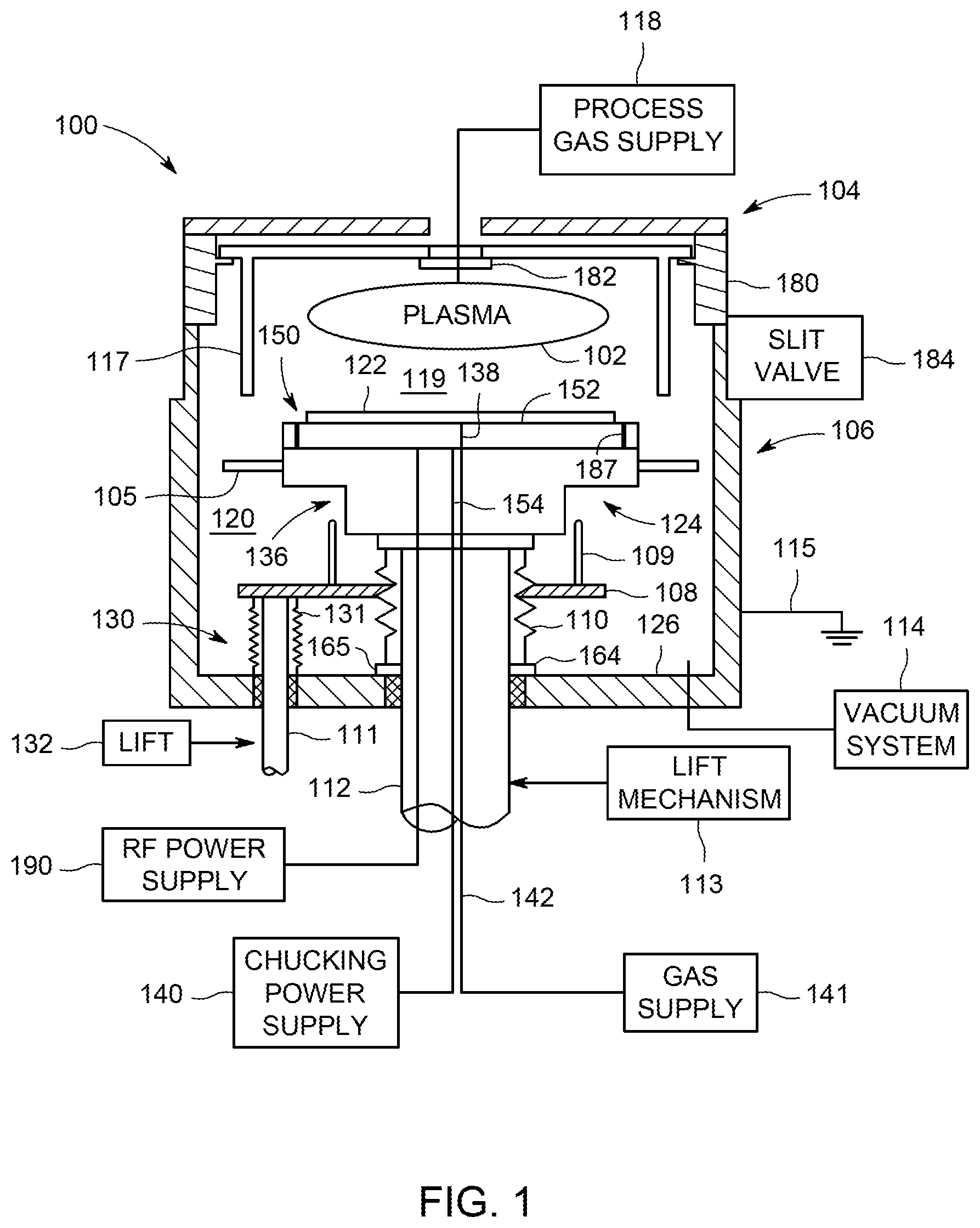 Patent US12100577 — High conductance inner shield for process chamber — Figure 1