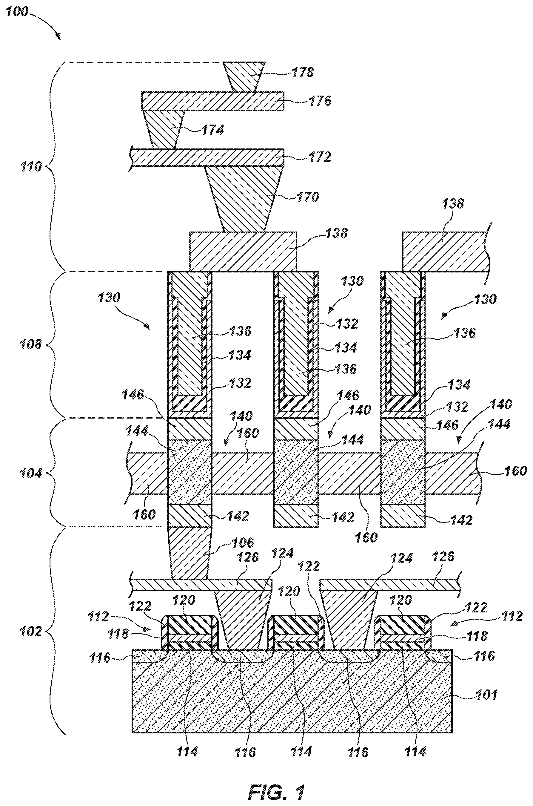 Patent US12100629 — Methods of forming transistors and methods of forming devices comprising transistors — Figure 1