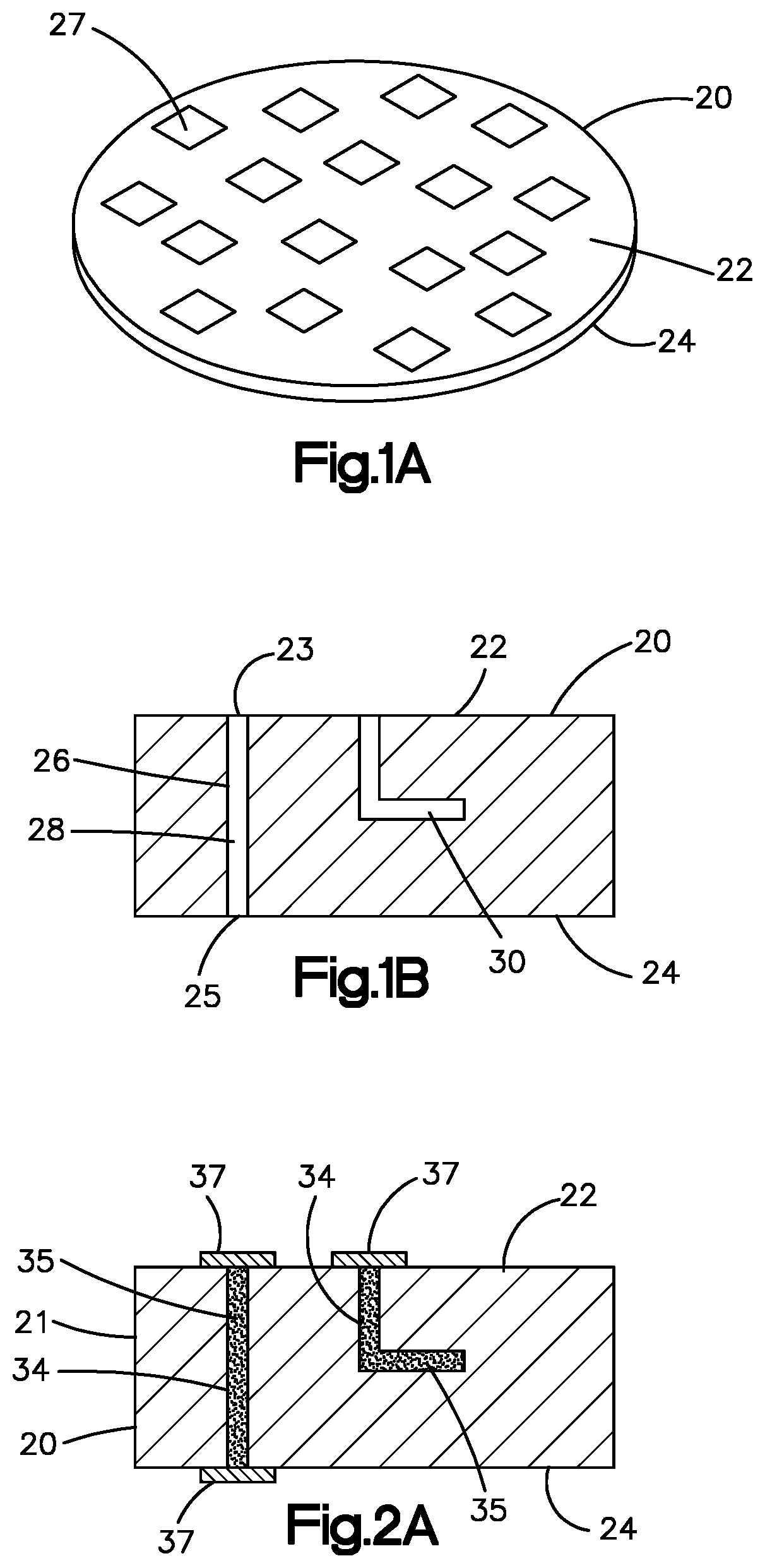 Patent US12100647 — Electrically conductive vias and methods for producing same — Figure 1