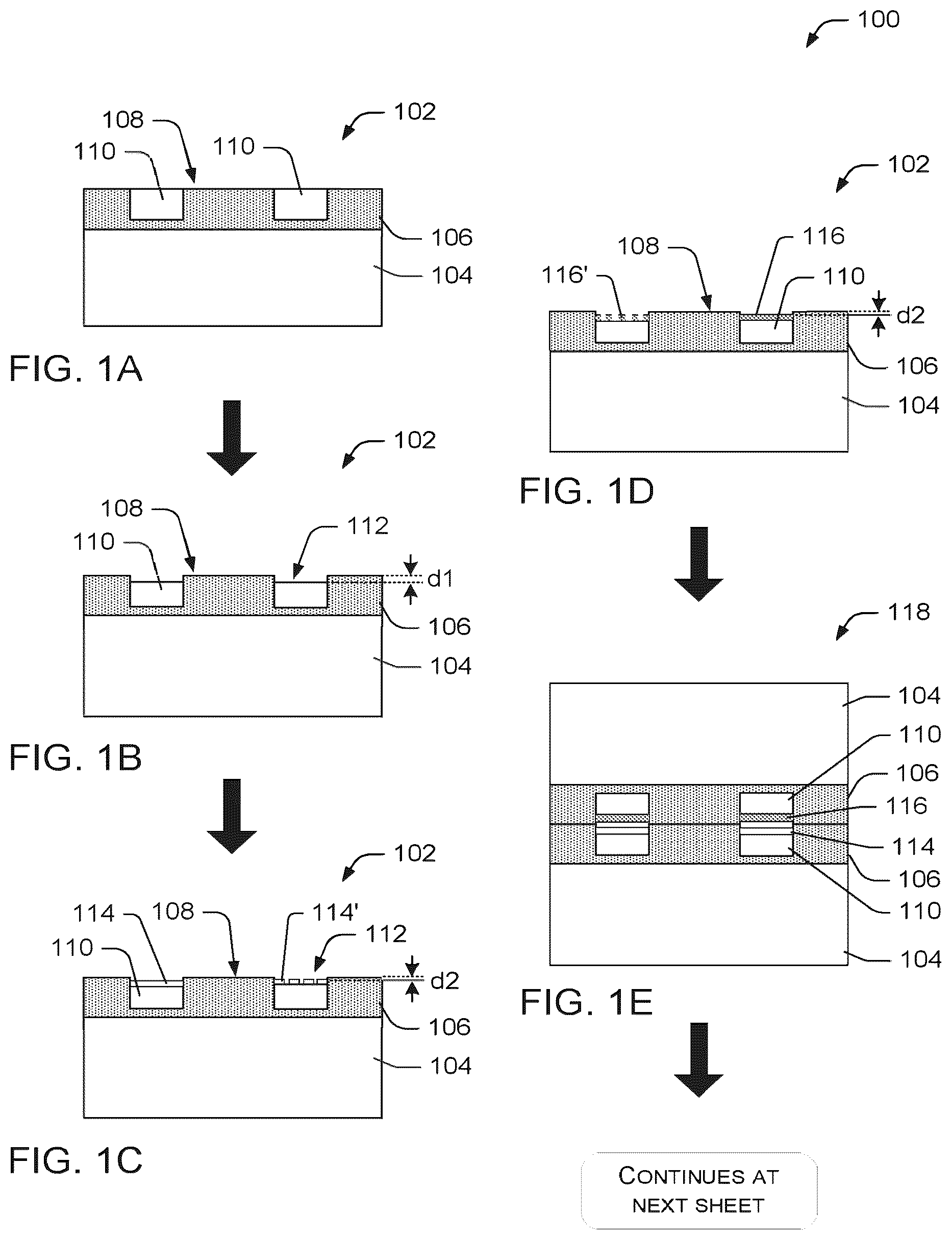 Patent US12100676 — Low temperature bonded structures — Figure 1