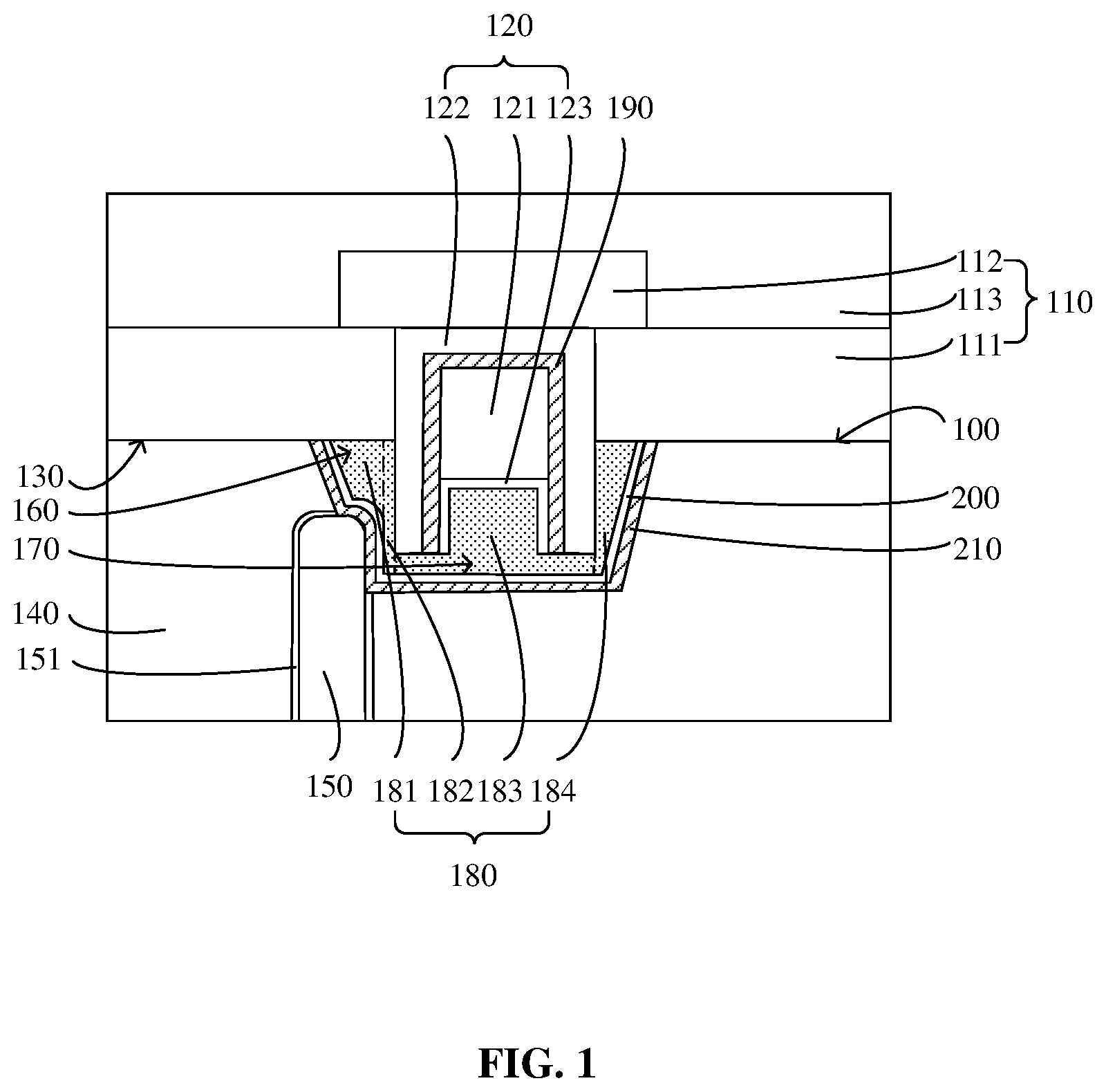 Patent US12100680 — Semiconductor structure and method for preparing same — Figure 1