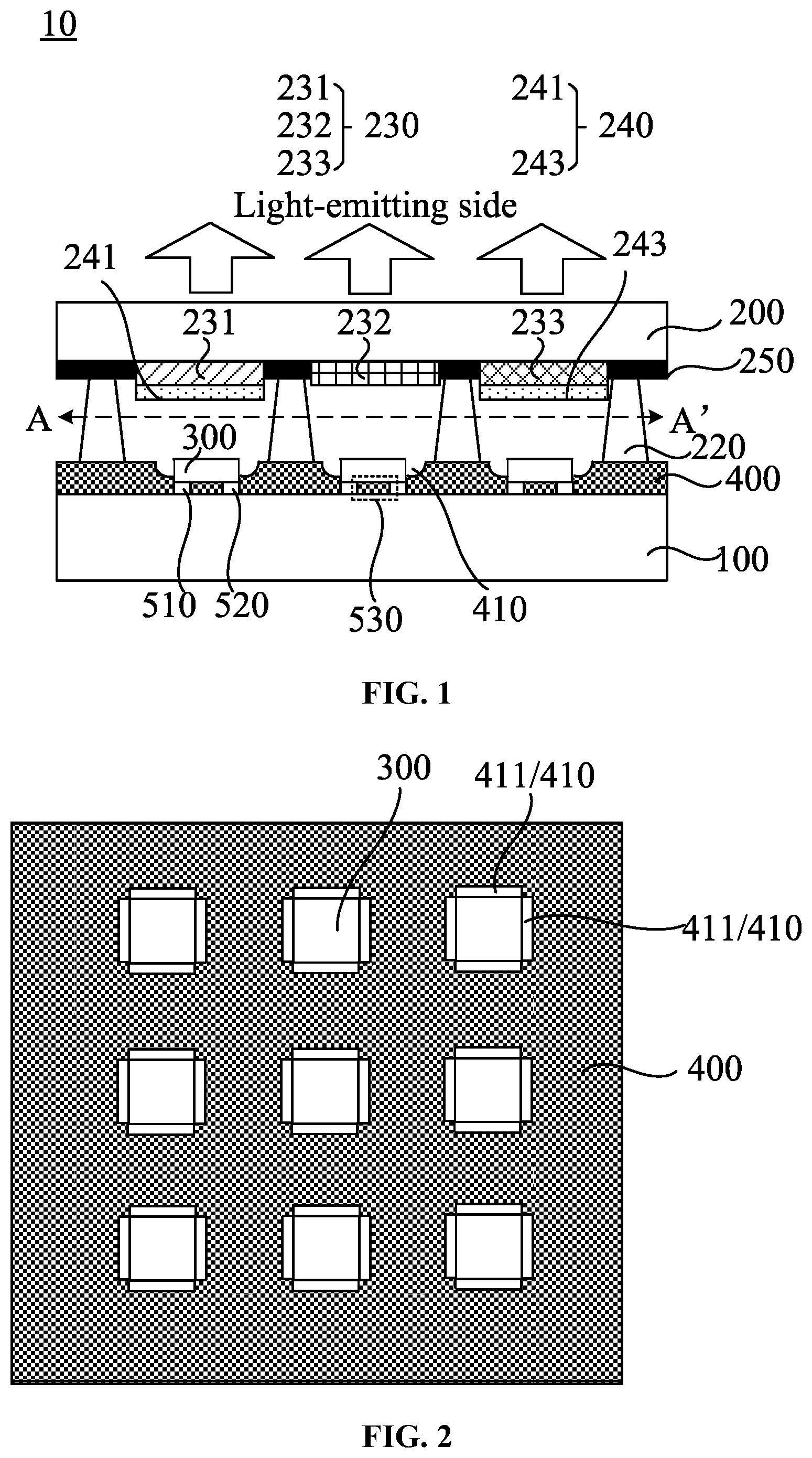 Patent US12100692 — Display panel, preparation method thereof and display device — Figure 1