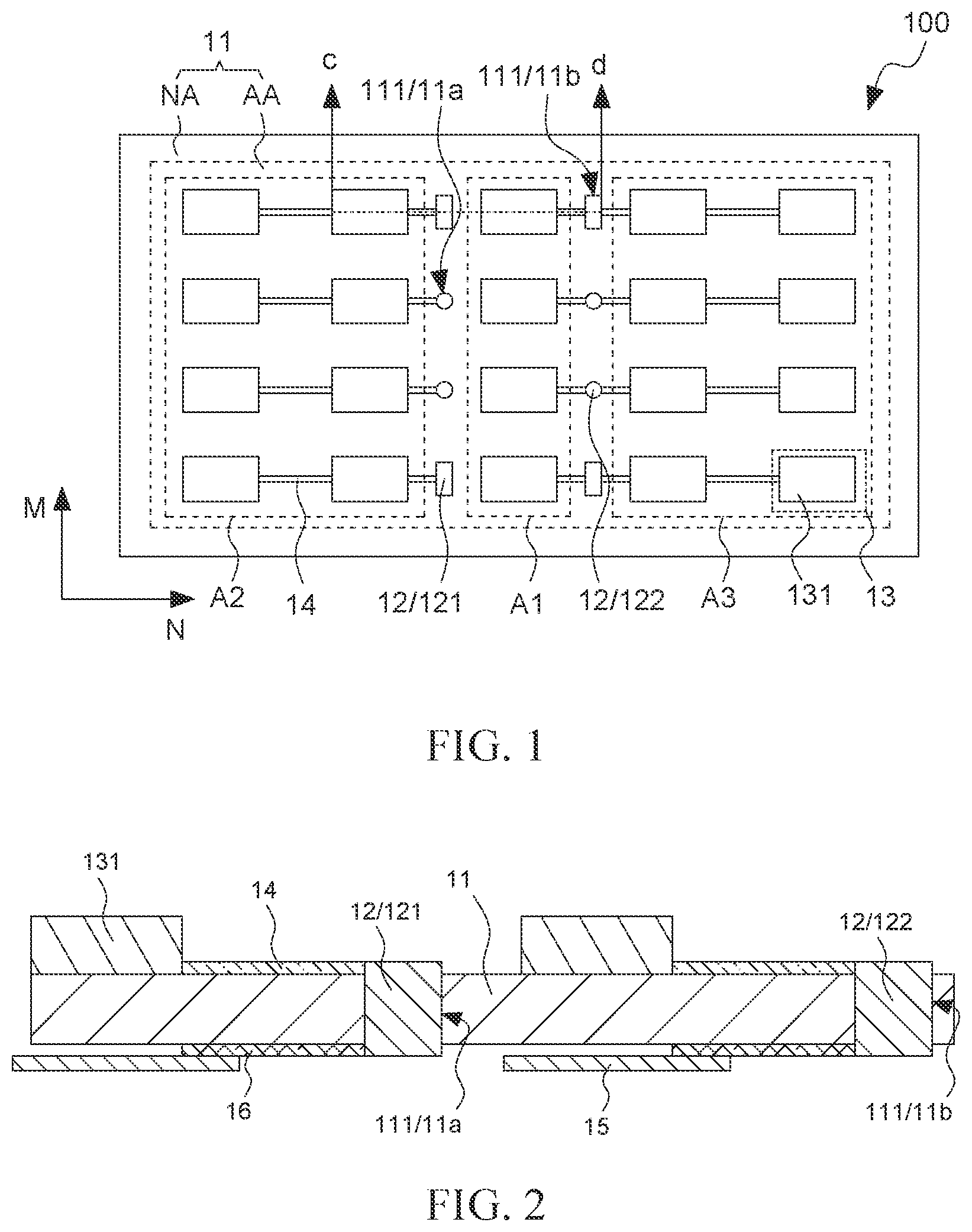 Patent US12100700 Figure 1 – Light-emitting diode panel and spliced panel