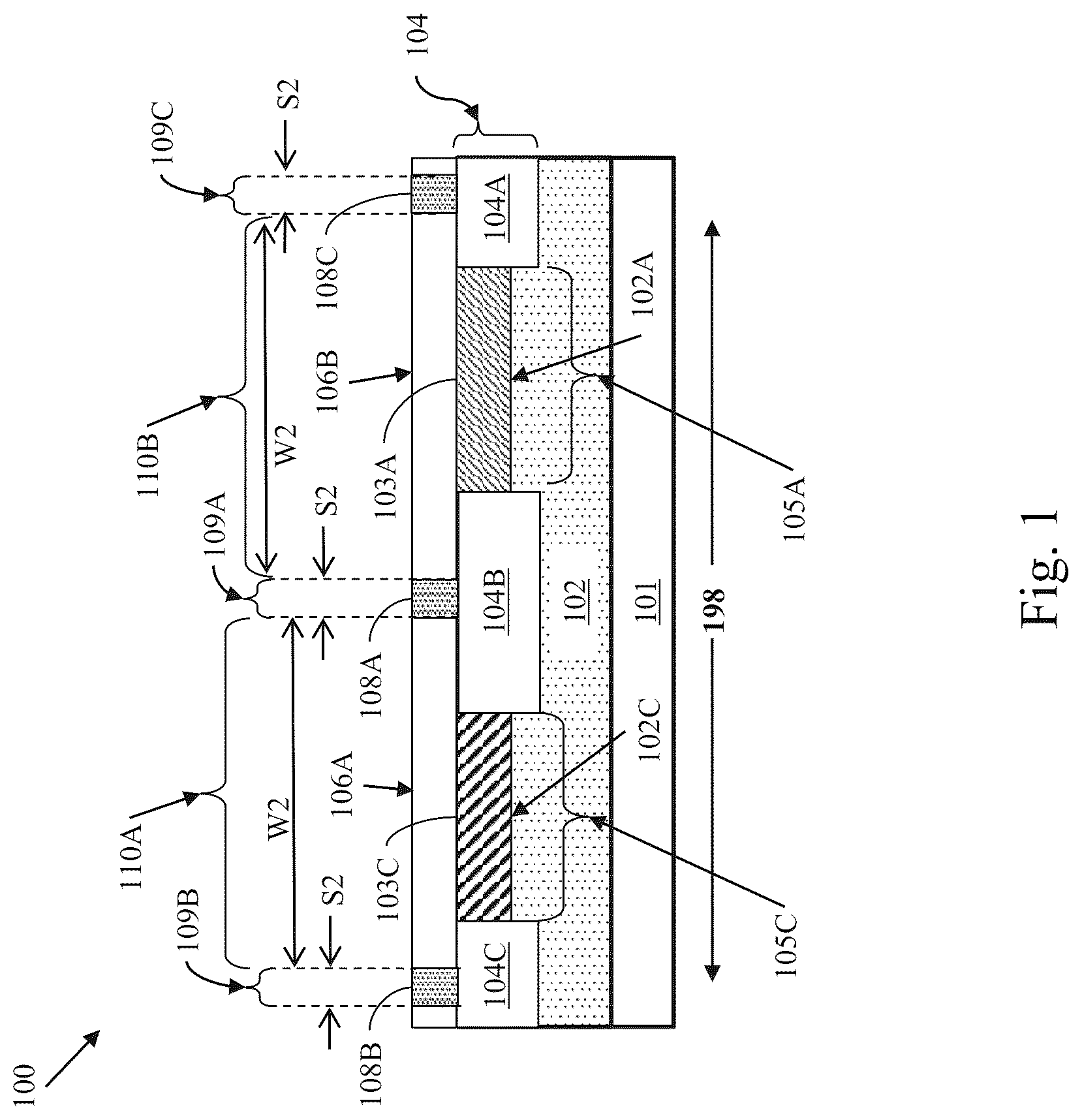 Patent US12100702 — Method of making semiconductor device electrostatic discharge diode — Figure 1