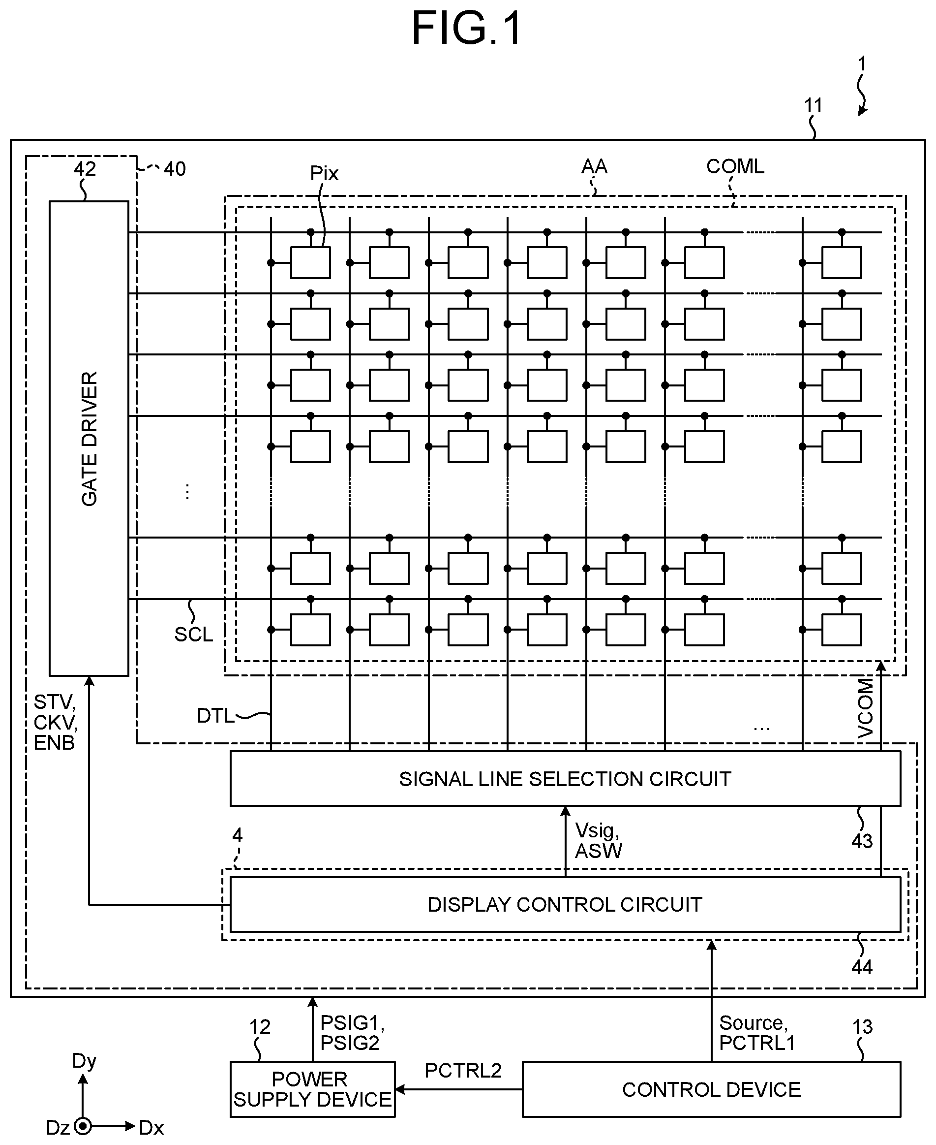 Patent US12100713 Figure 1 – Display device