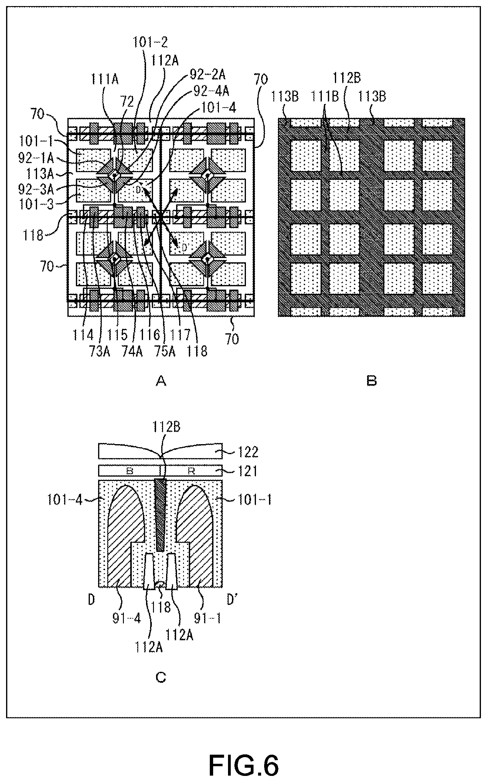 Patent US12100721 Figure 6 – Solid-state image pickup device and electronic apparatus having a divided pixel separation wall