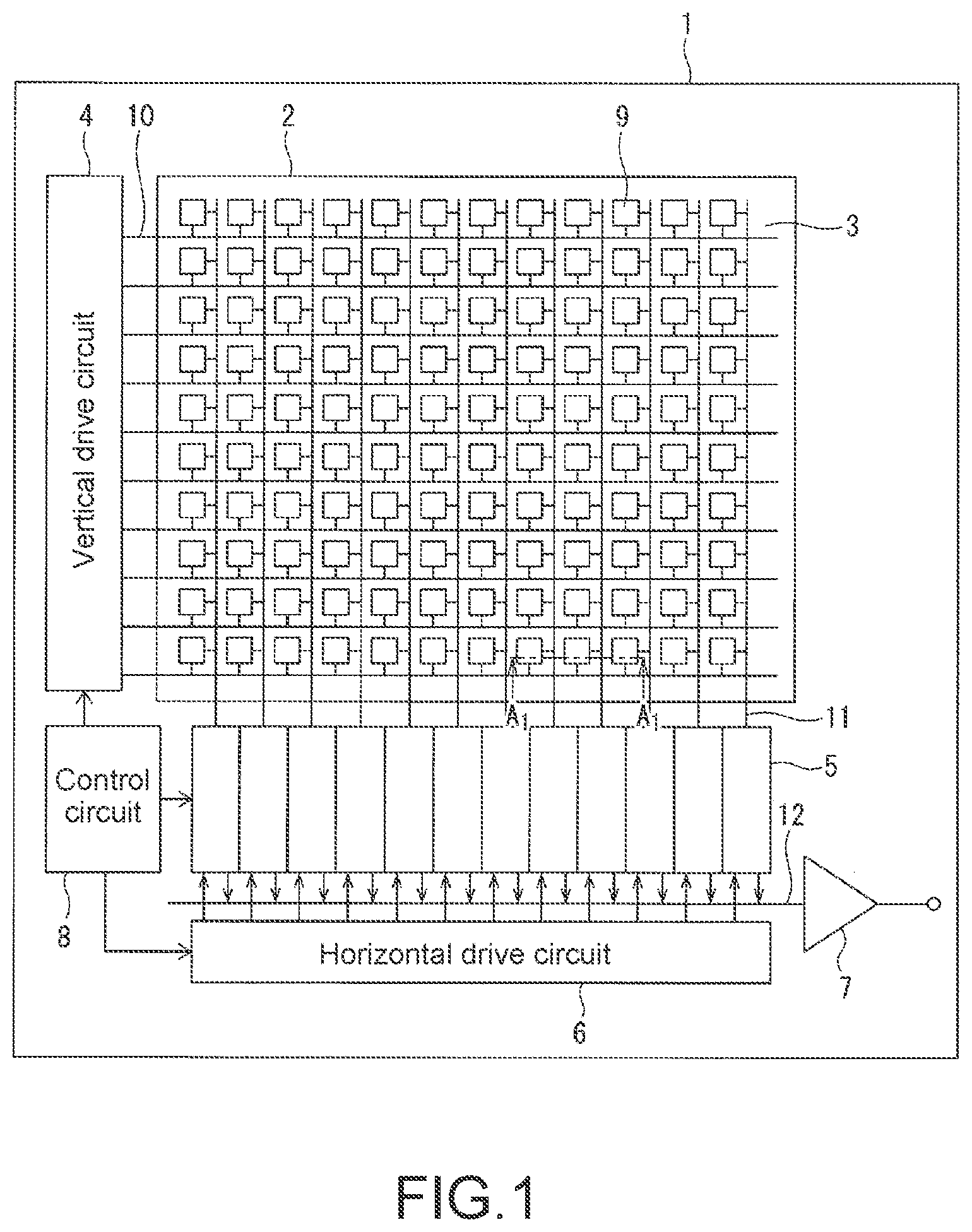 Patent US12100724 — Optical element, optical element array, lens group, electronic apparatus, and method of producing optical element — Figure 1
