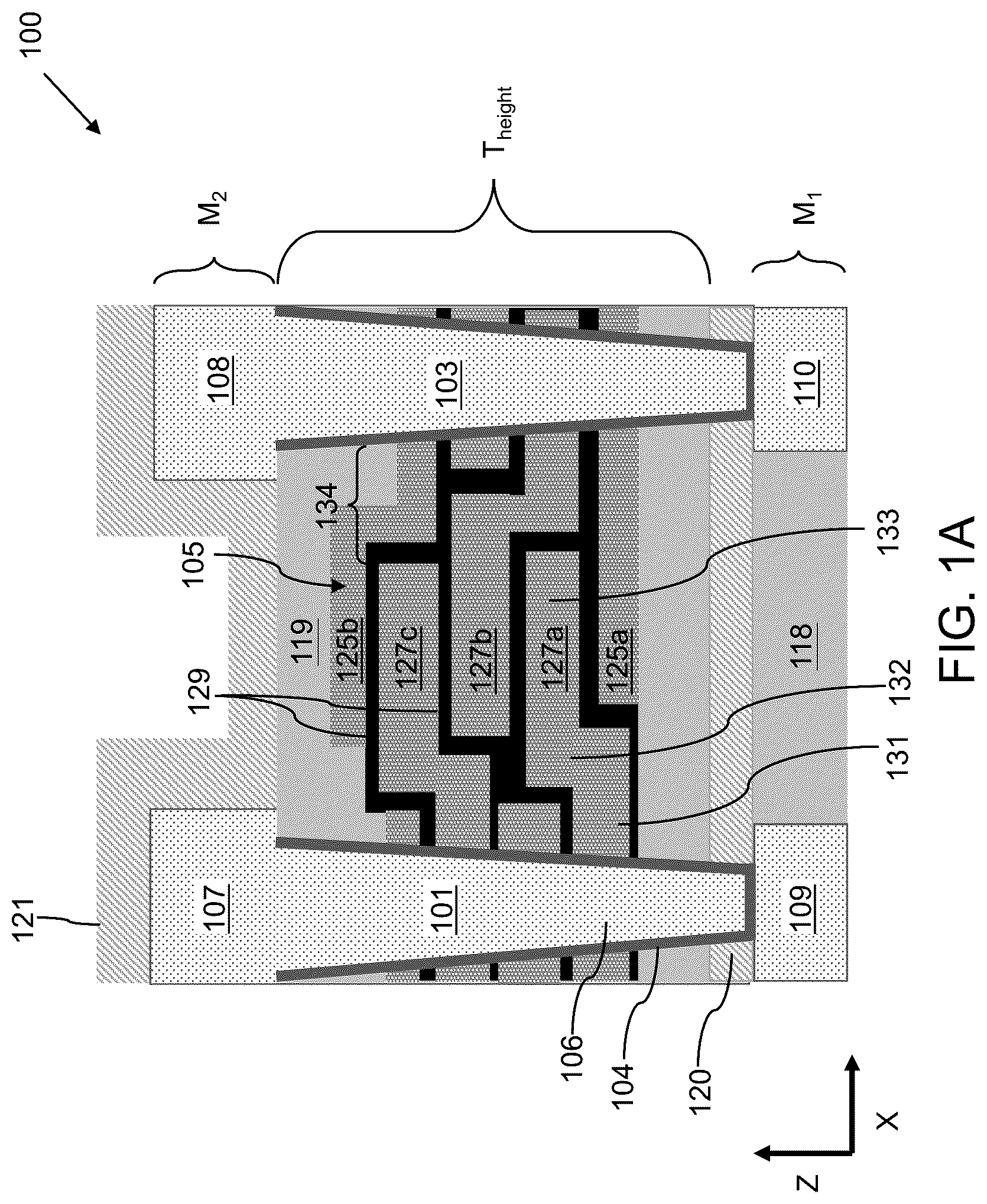 Patent US12100730 Figure 1 – Metal-insulator-metal capacitors with thick intermediate electrode layers and methods of forming the same